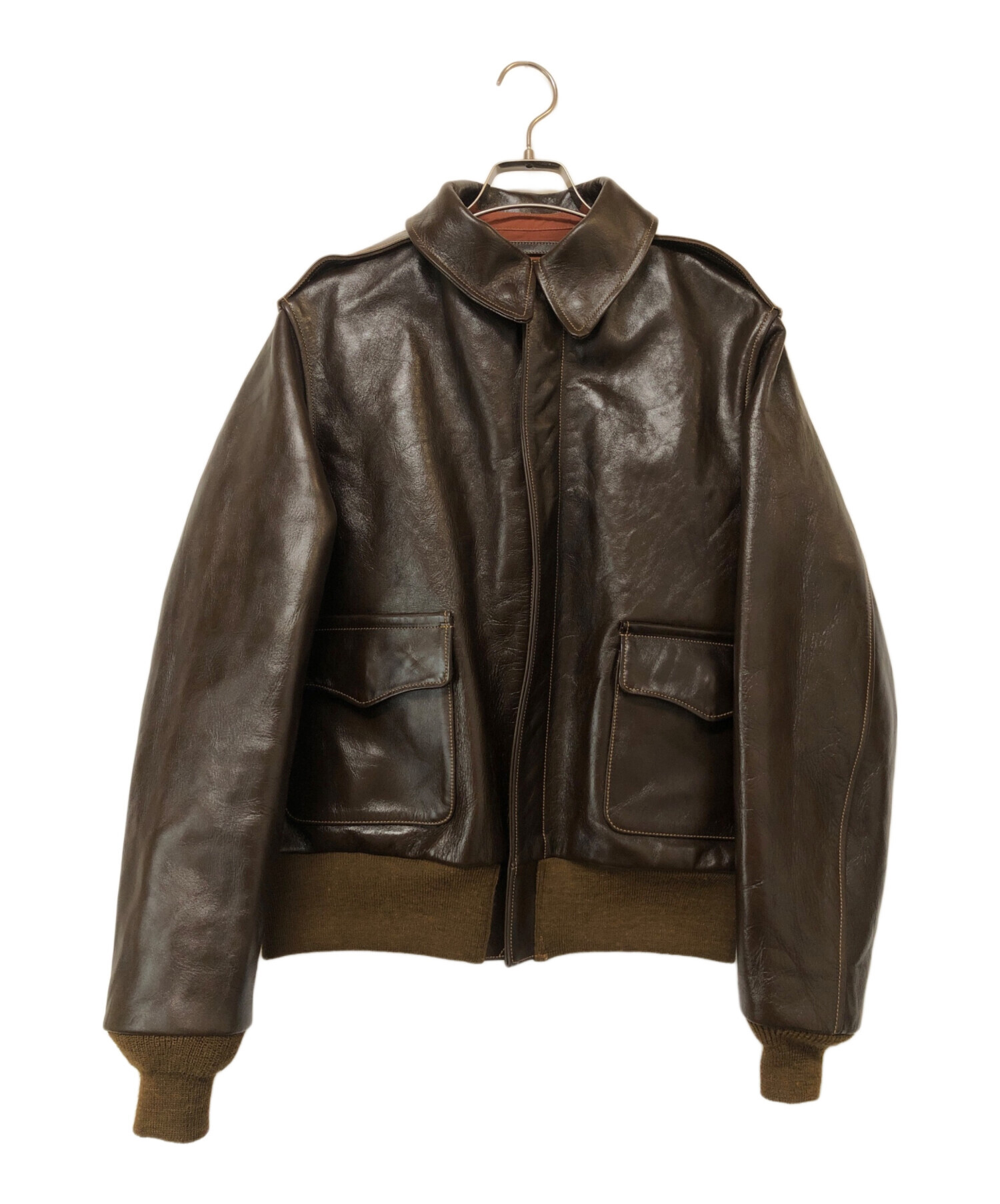バズリクソンズ A-2 ブラウン 40サイズ BUZZ RICKSON'S(バズリクソンズ) レザーフライトジャケット TYPE