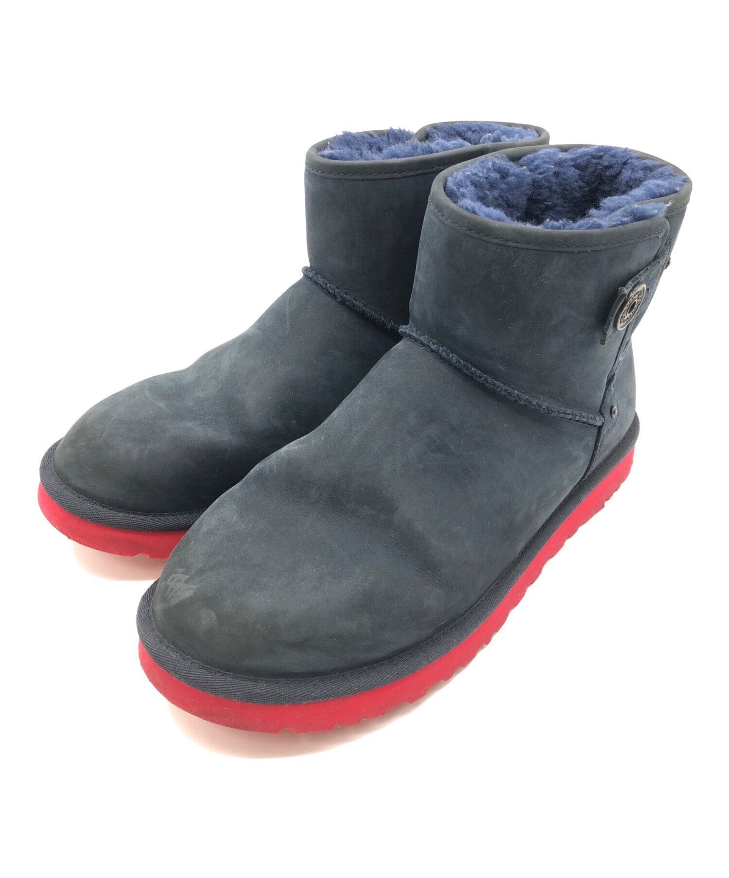 中古・古着通販】UGG (アグ) ムートンブーツ ネイビー×レッド サイズ