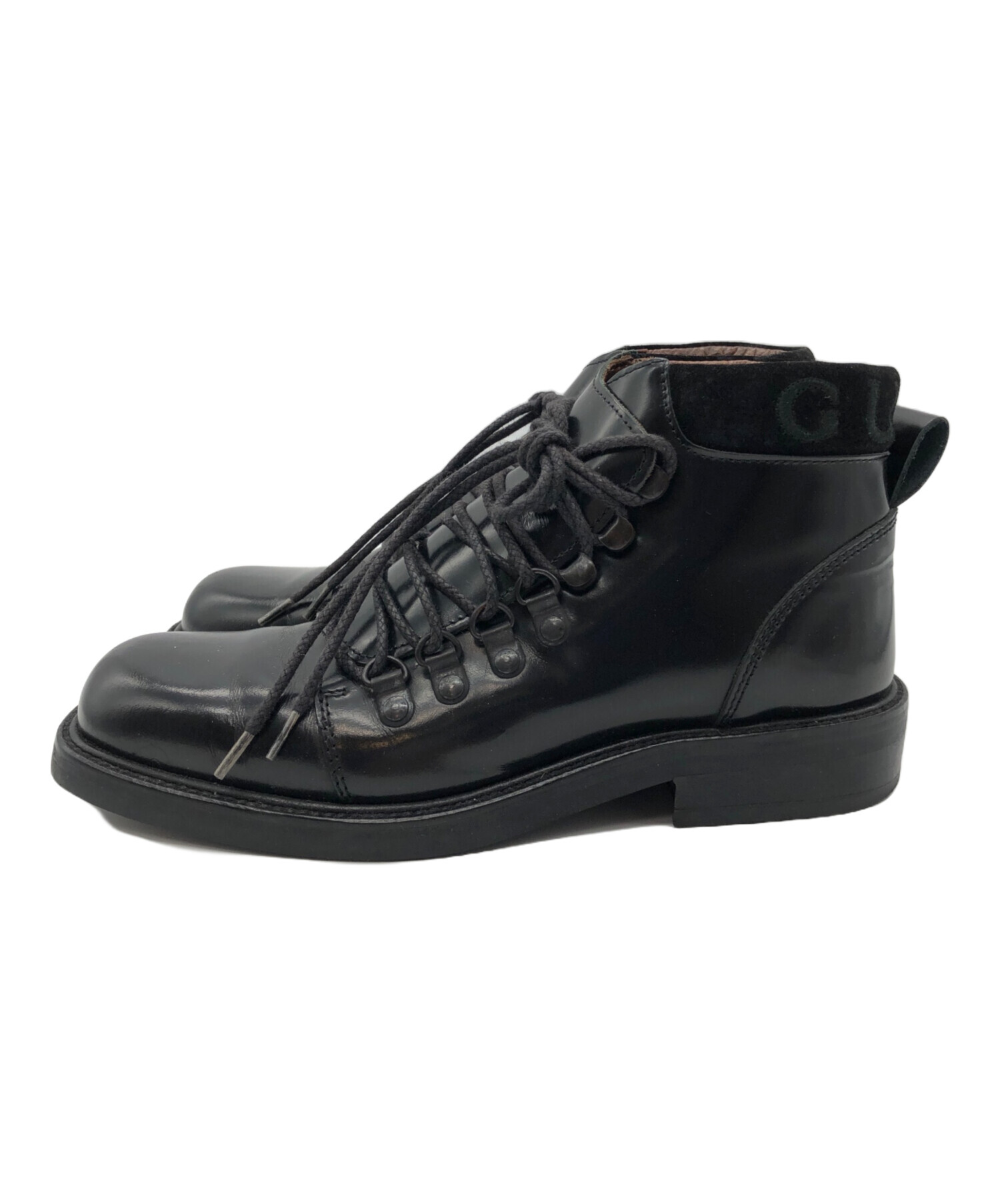 11/20まで値下げ中！　Gucci グッチ　黒 レザー エンジニア　ブーツ 中古・古着通販】GUCCI (グッチ) レザーマウンテンブーツ ブラック
