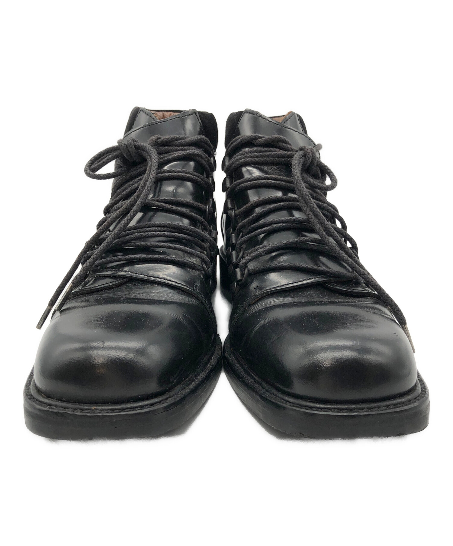 【美品】GUCCI マウンテン ブーツ 36イタリア製 保存箱 保存袋 付き 中古・古着通販】GUCCI (グッチ) レザーマウンテンブーツ ブラック