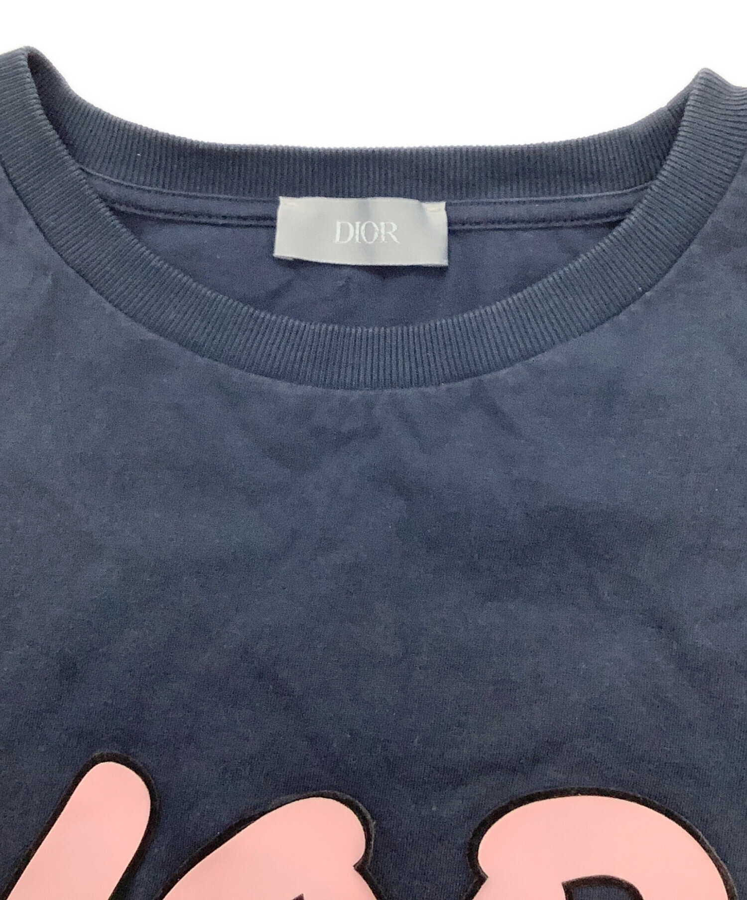 中古・古着通販】DIOR (ディオール) 半袖カットソー ネイビー×ピンク