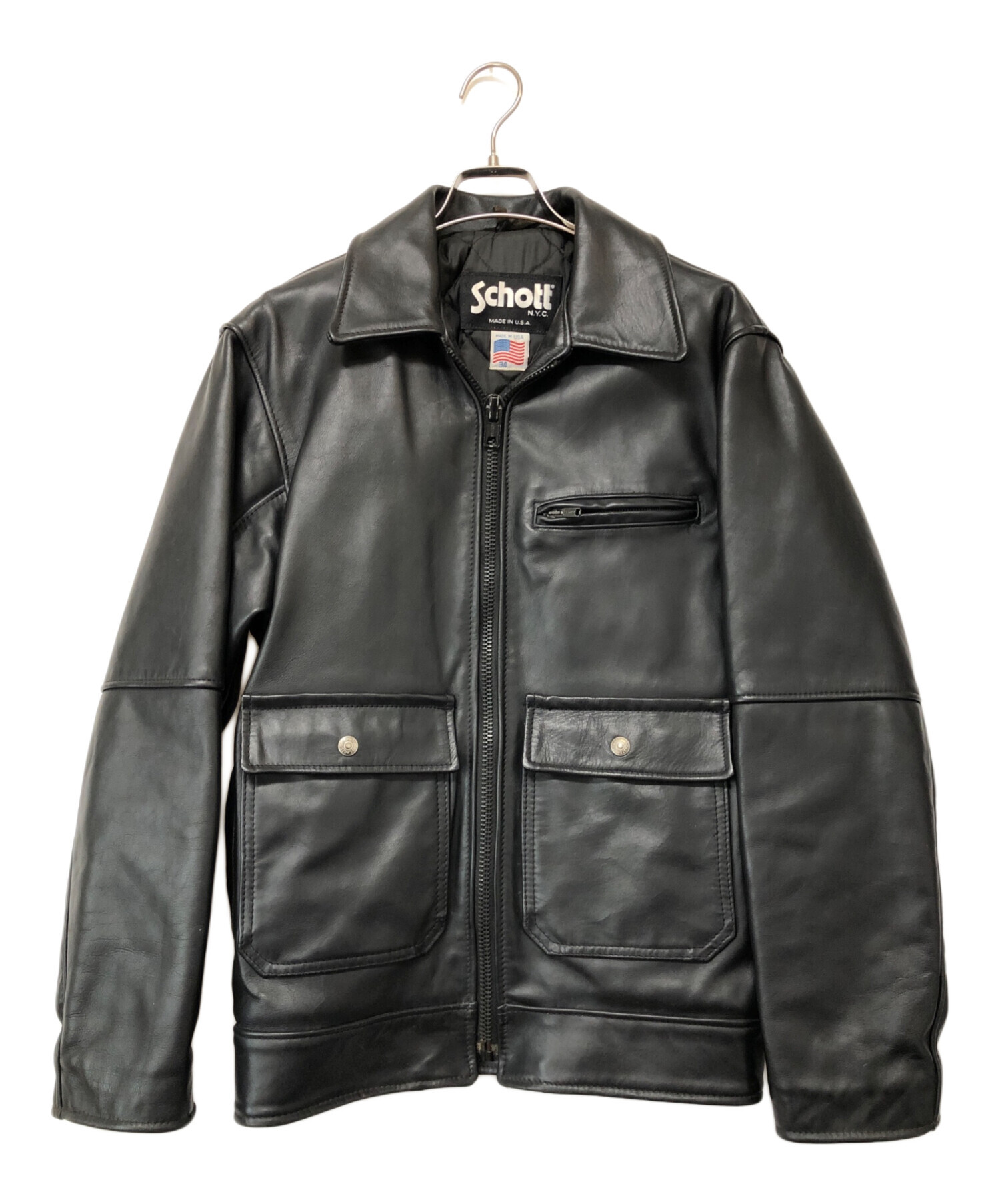 中古・古着通販】Schott (ショット) レザージャケット ブラック サイズ