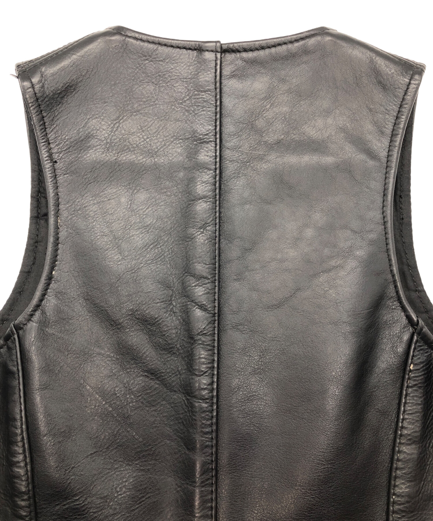 バンソン ベスト VANSON バンソン サイド編み上げ レザーベスト 46