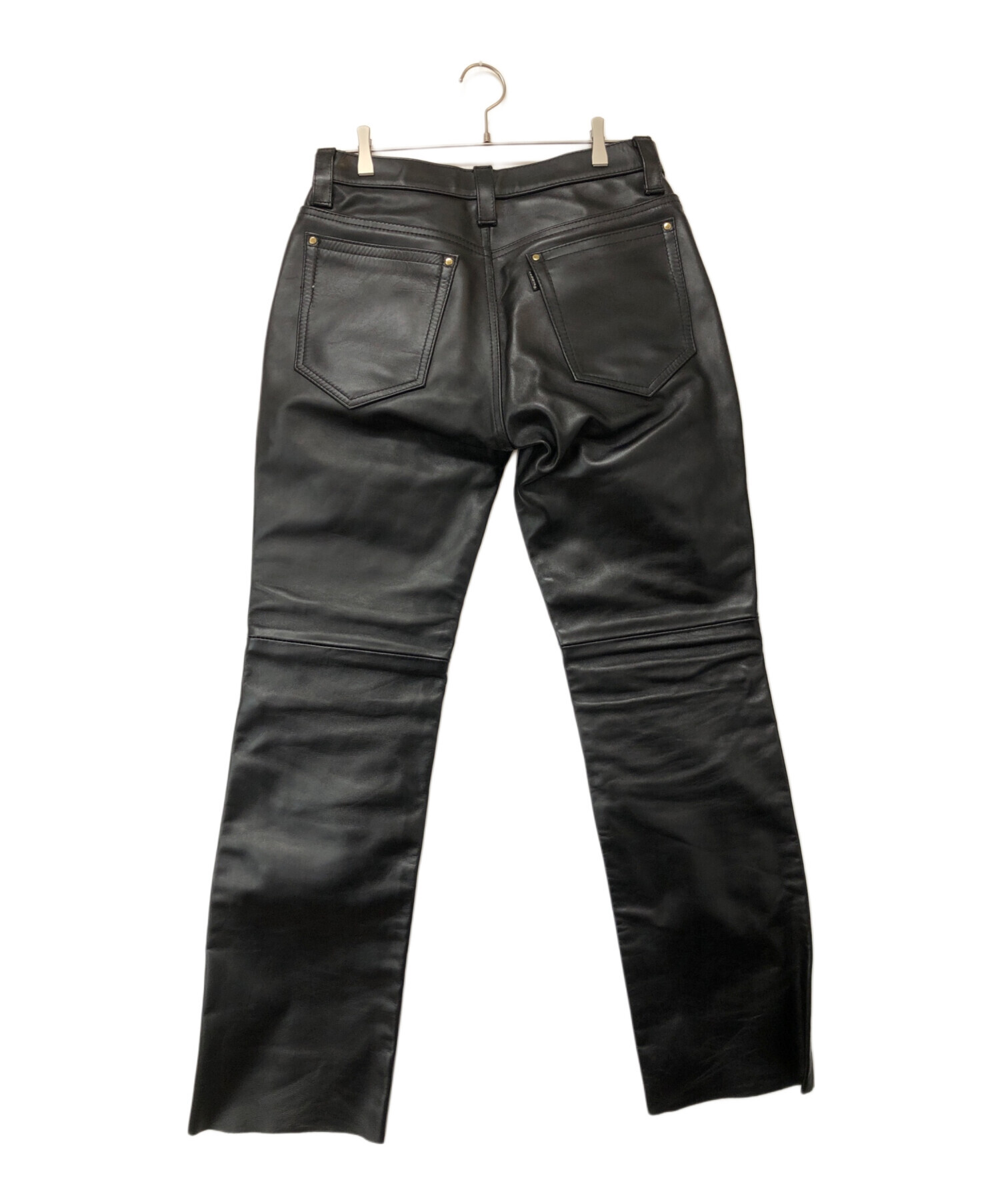 中古・古着通販】KADOYA (カドヤ) レザーエボパンツ ブラック サイズ 