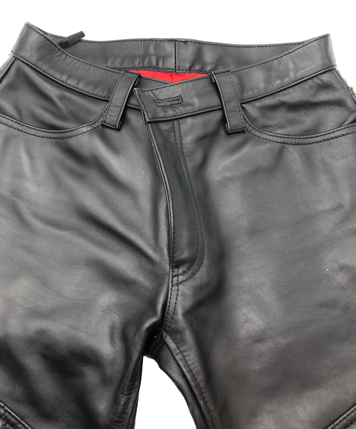 中古・古着通販】KADOYA (カドヤ) レザーエボパンツ ブラック サイズ 