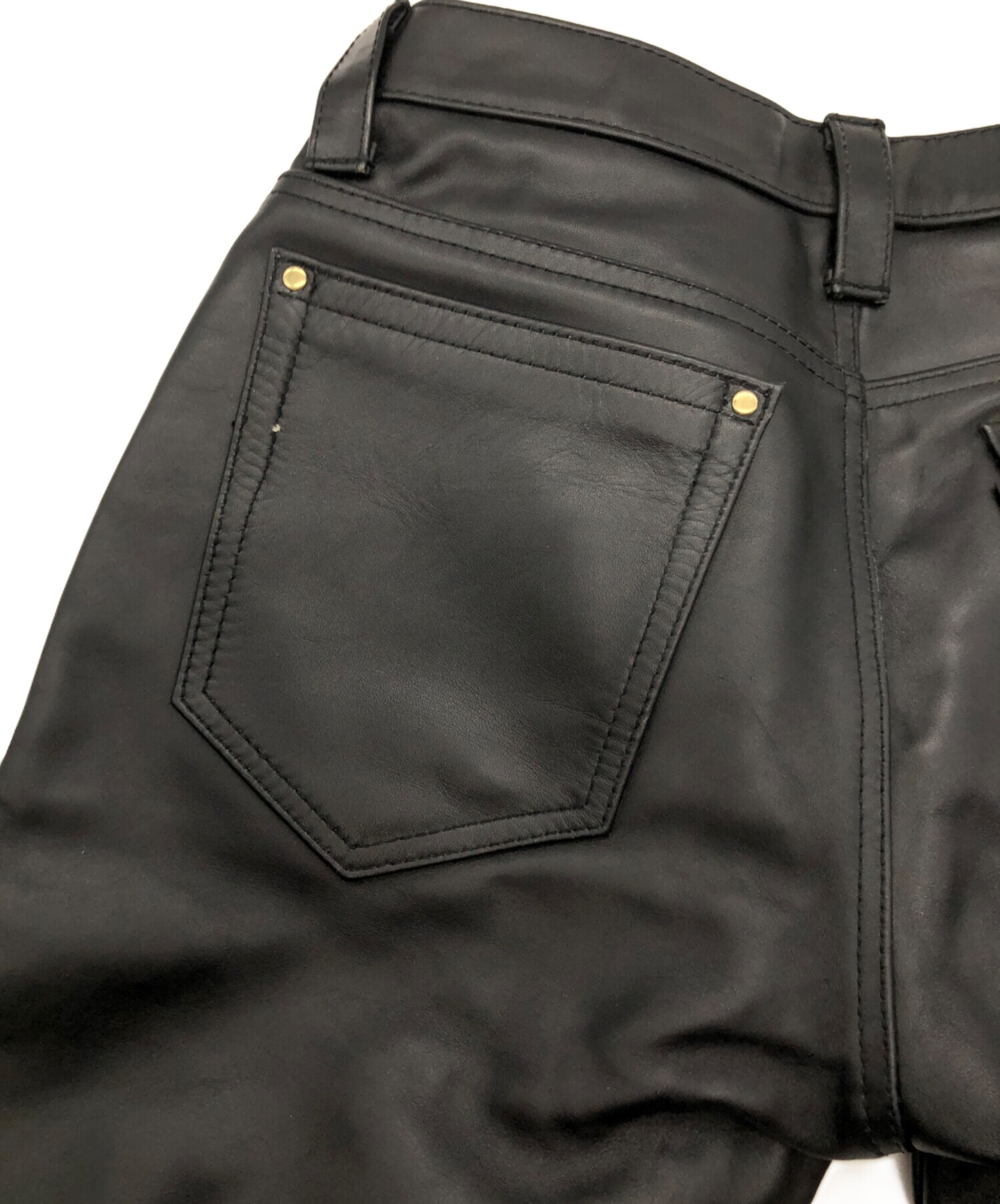 中古・古着通販】KADOYA (カドヤ) レザーエボパンツ ブラック サイズ 