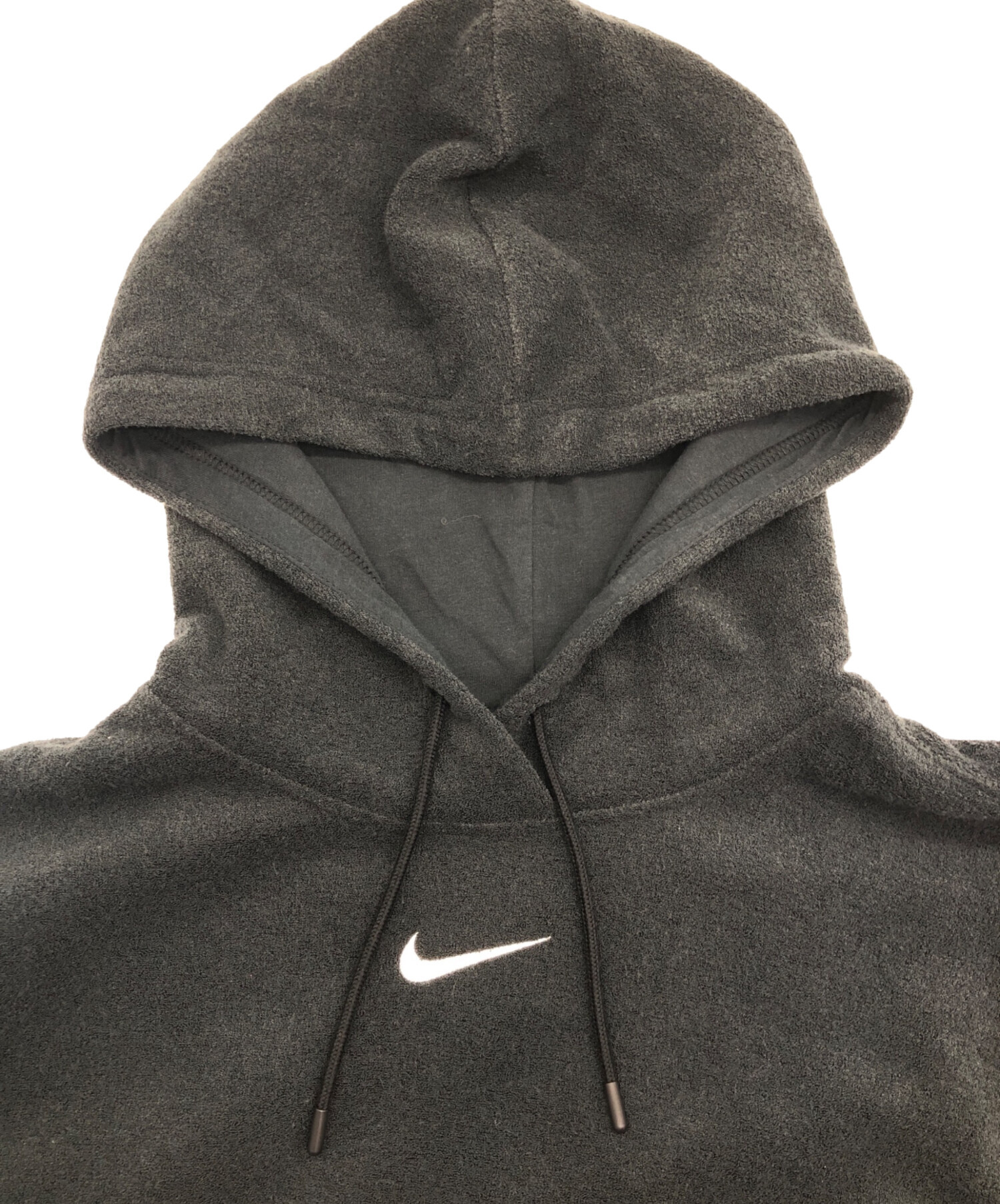 中古・古着通販】NIKE (ナイキ) パイル地パーカー ブラック サイズ 
