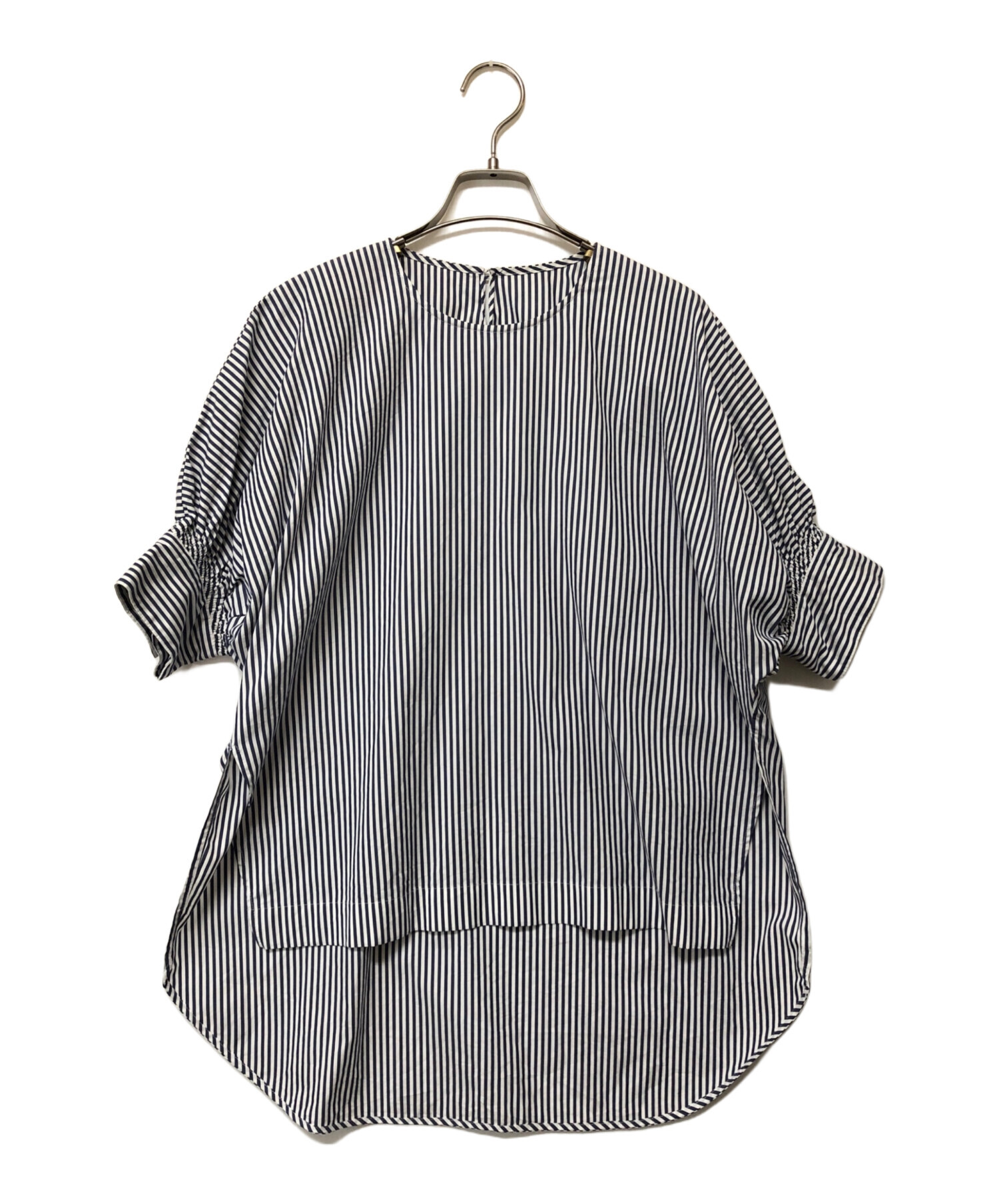 中古・古着通販】ANAYI (アナイ) ストライプブラウス ネイビー 