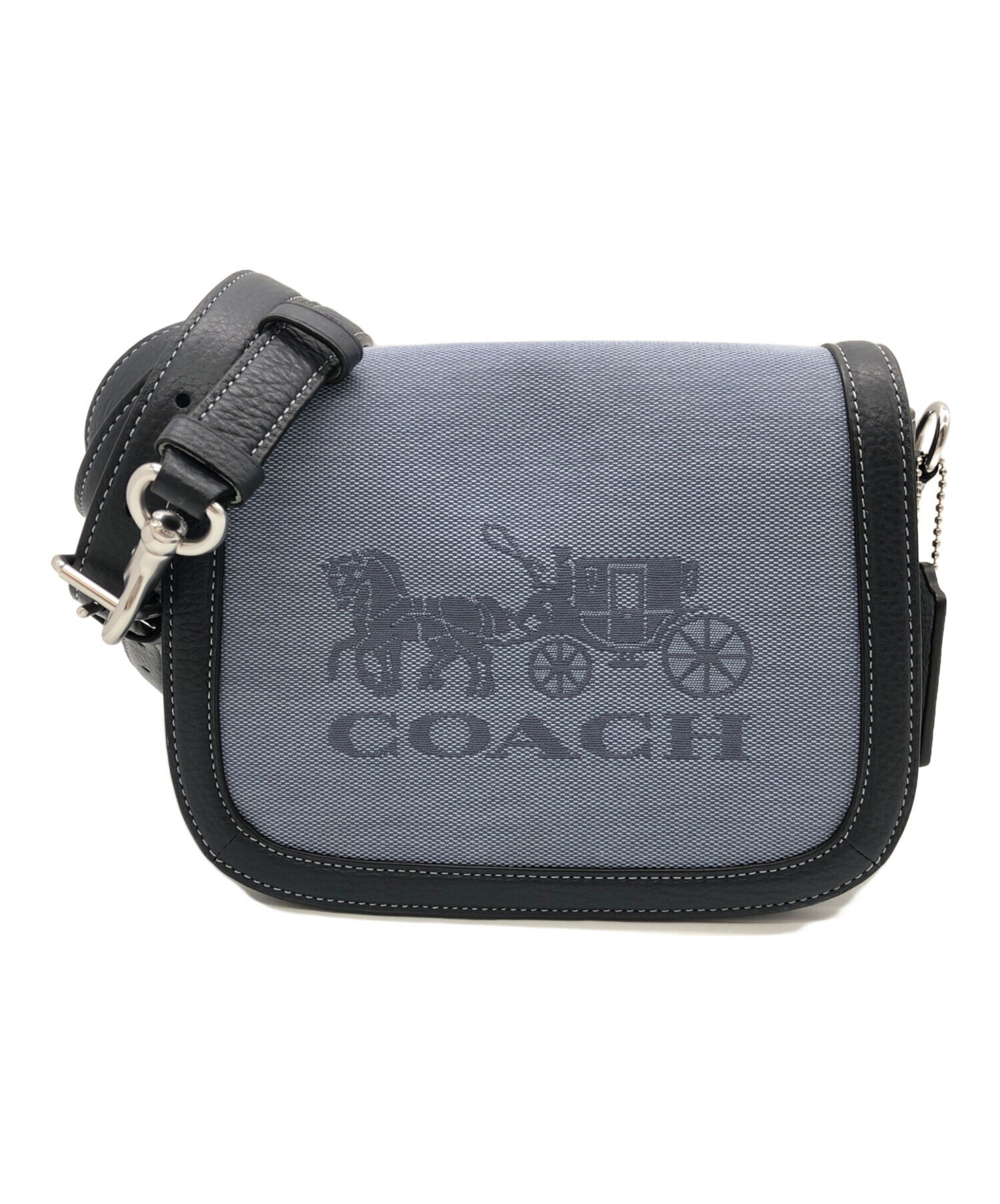 中古・古着通販】COACH (コーチ) ショルダーバッグ ネイビー×ブルー 