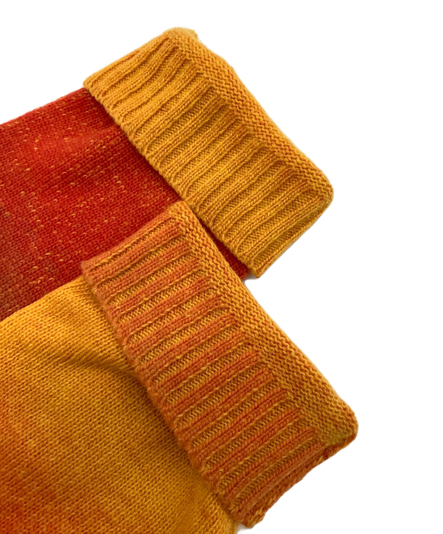 中古・古着通販】TTT MSW (ティー) ニット オレンジ×グリーン サイズ