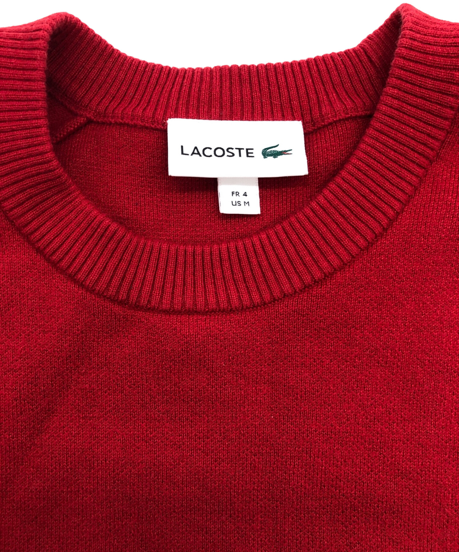 中古・古着通販】LACOSTE (ラコステ) クルーネックニット レッド 