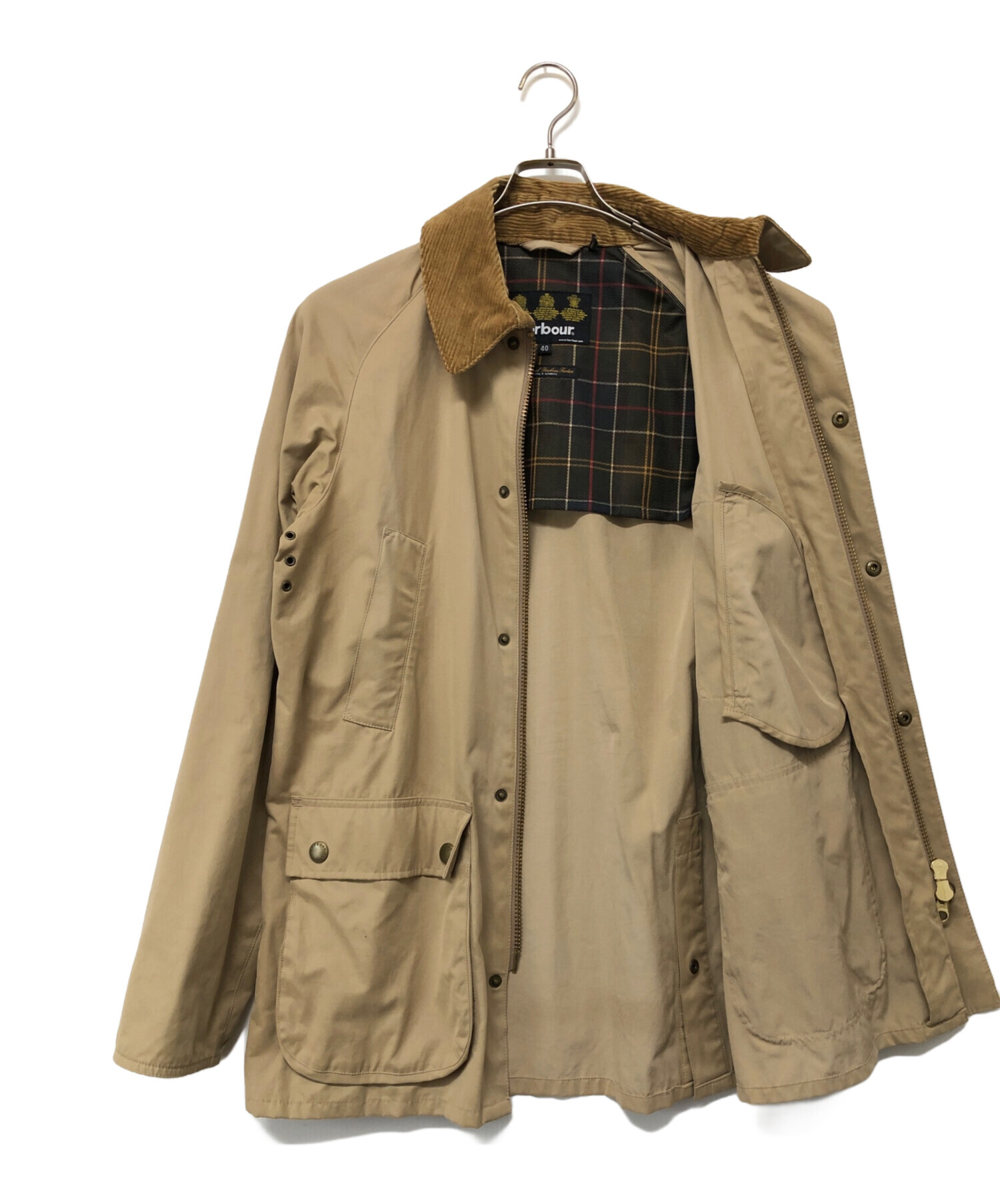 Barbour ベージュ コーデュロイ襟ジャケット Barbour コーデュロイ襟 オイルドジャケット – 古着屋Top of the Hill