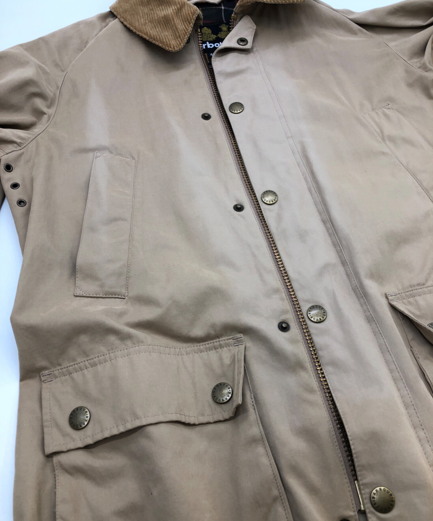 未使用級★Barbour バブアー 春物 襟コーデュロイJK ベージュ L 38 Barbour（バブアー） WINNIE ウイニー カジュアルジャケット