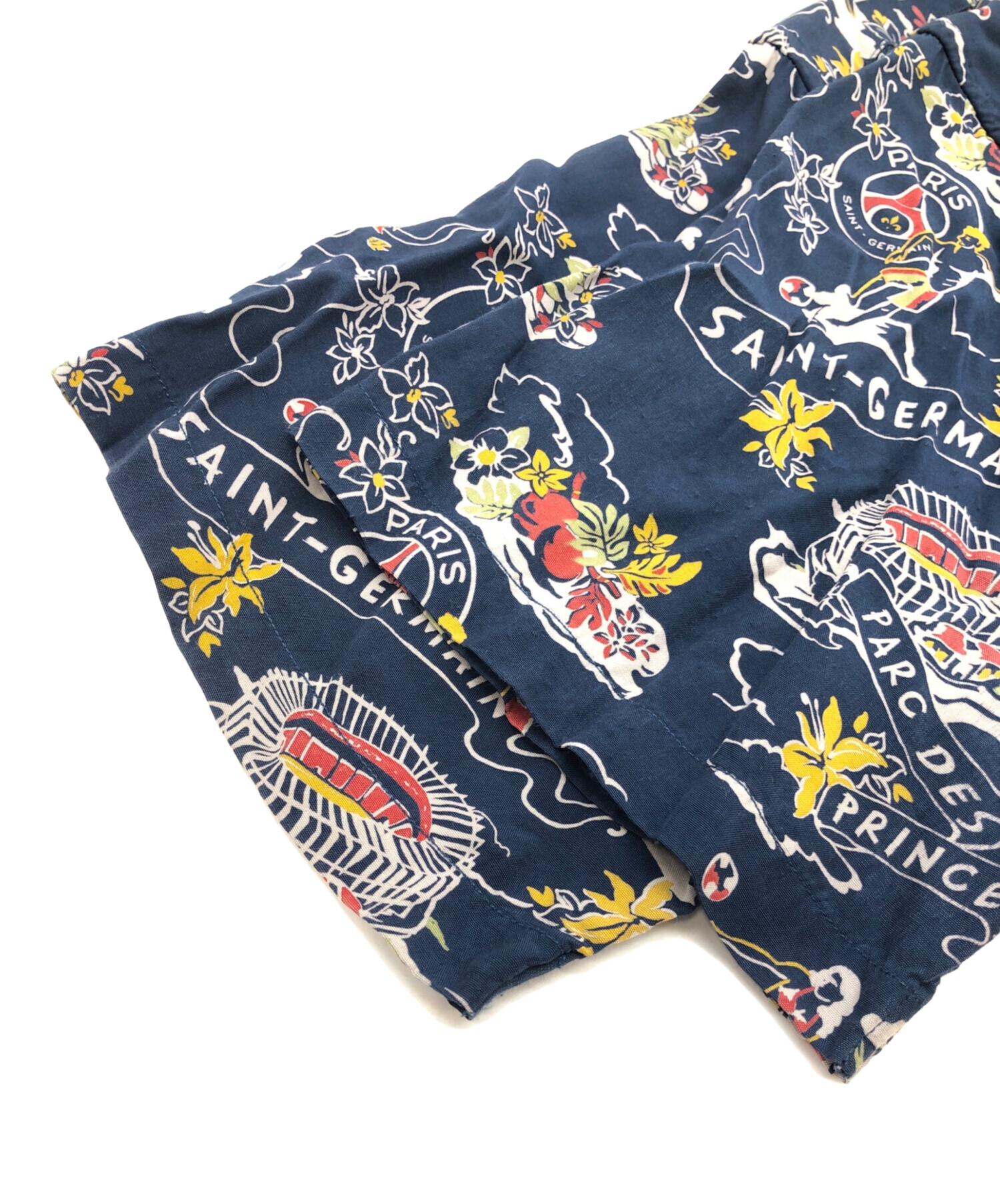 専用　タグ付き新品未使用Eddy アロハシャツ Lサイズ ネイビー系 中古・古着通販】EDIFICE (エディフィス) PARIS SAINT-GERMAIN (パリ