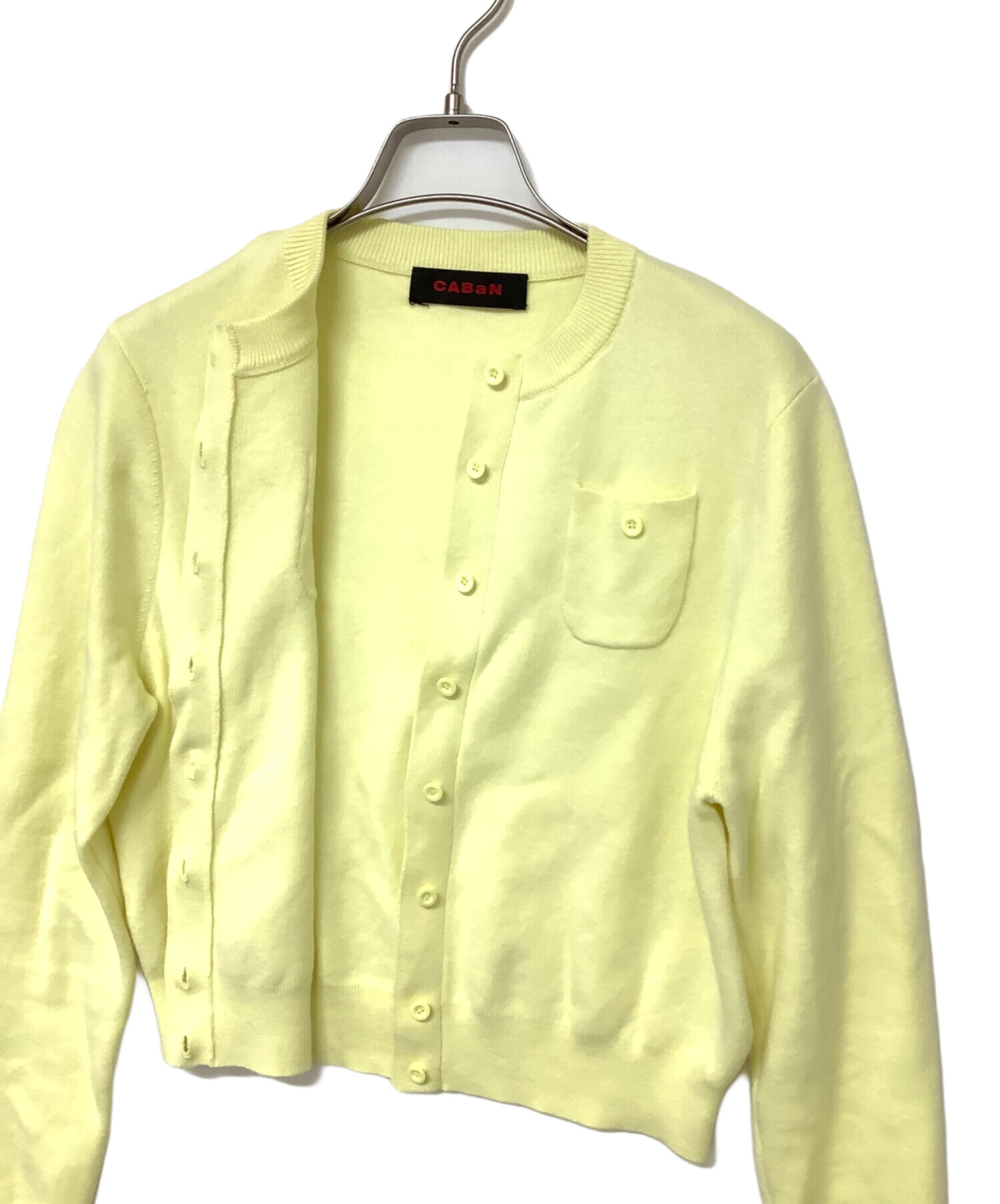 中古・古着通販】CABaN (キャバン) 薄手カーディガン イエロー サイズ
