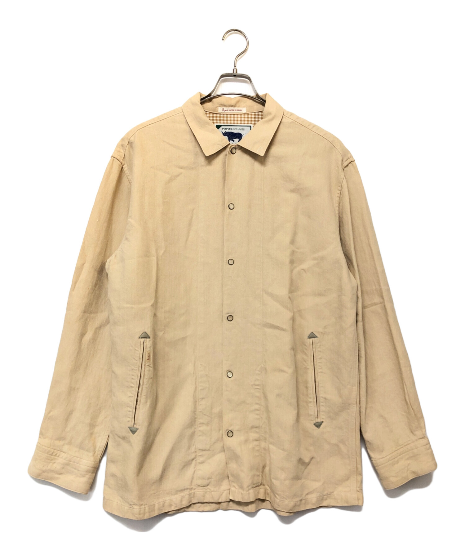 中古・古着通販】PAPAS (パパス) リネンコーチジャケット ベージュ