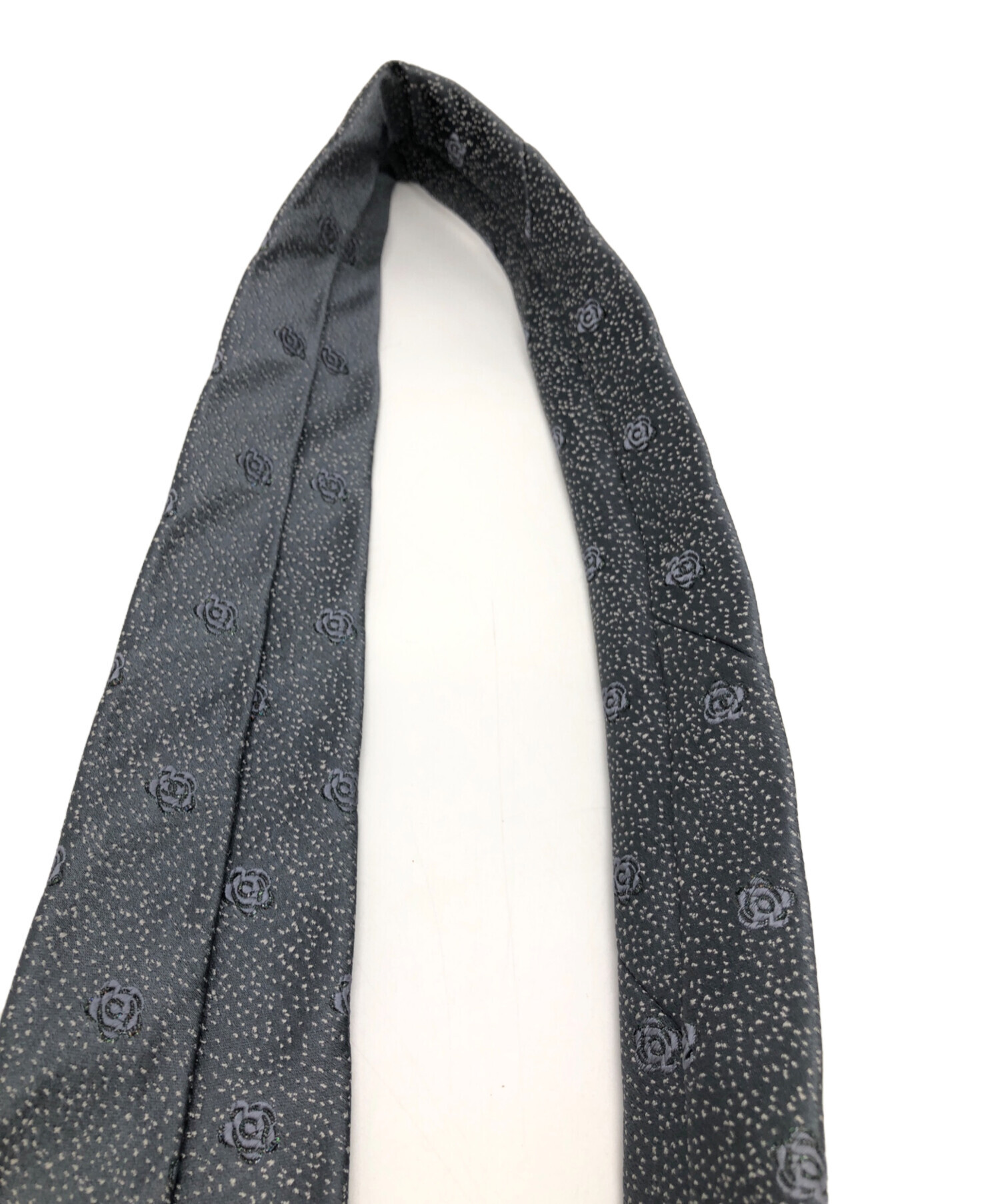 中古・古着通販】CHANEL (シャネル) シルクネクタイ グレー サイズ