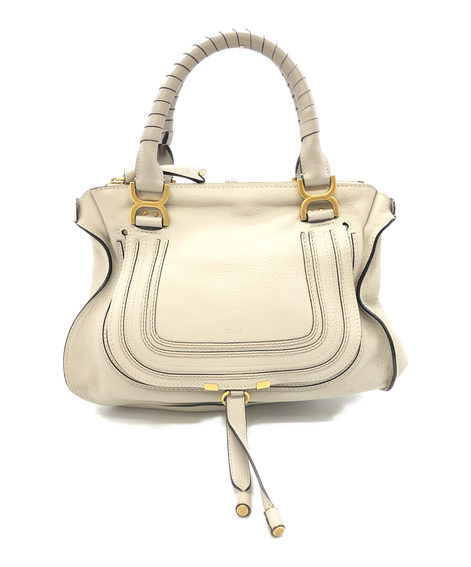 中古・古着通販】Chloe (クロエ) マーシー レザーハンドバッグ グレー 