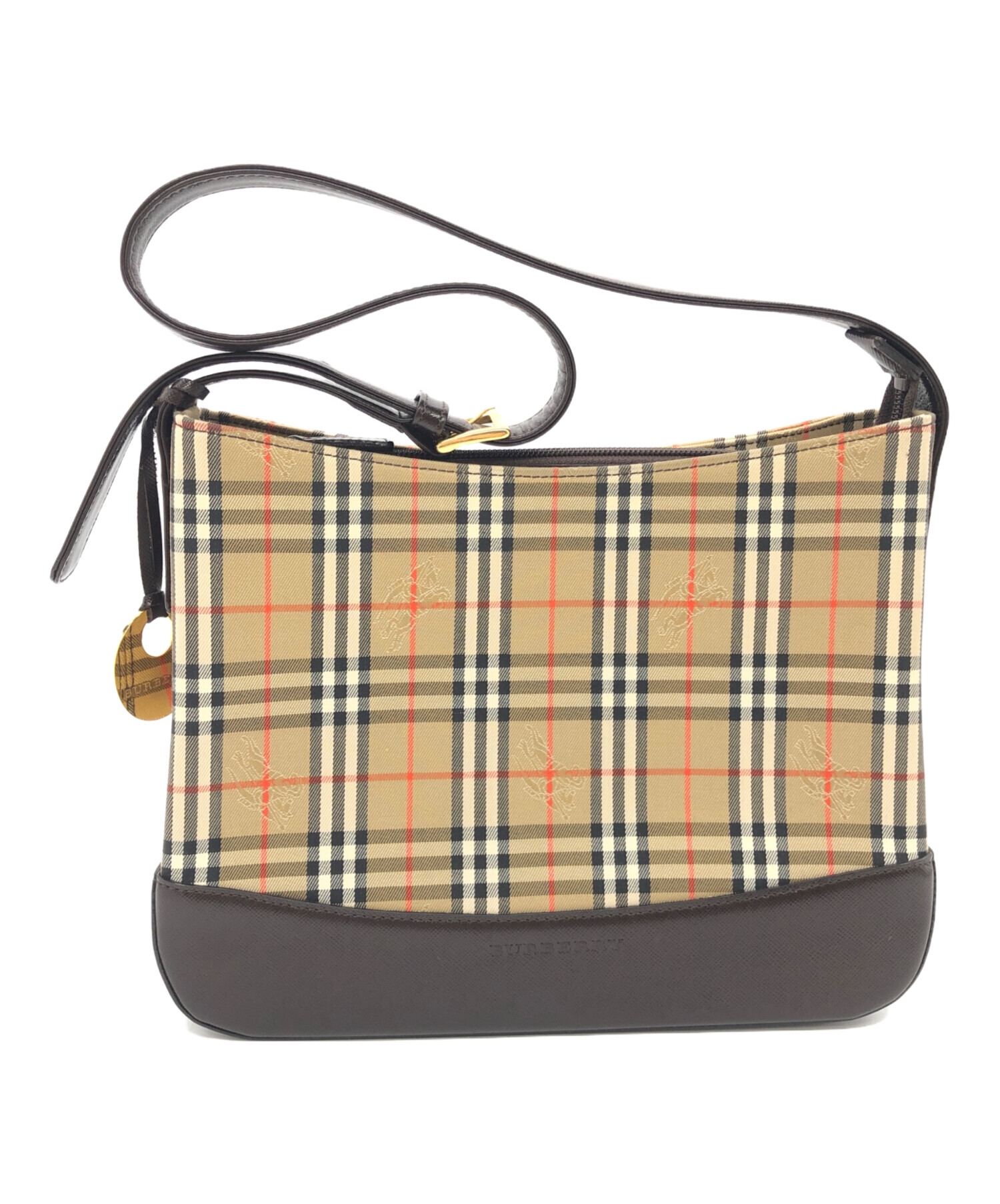 ◆Y10007 BURBERRY バーバリー ノバ チェック 柄 レザー ハンド バッグ 良品 バーバリー ノバチェックの通販