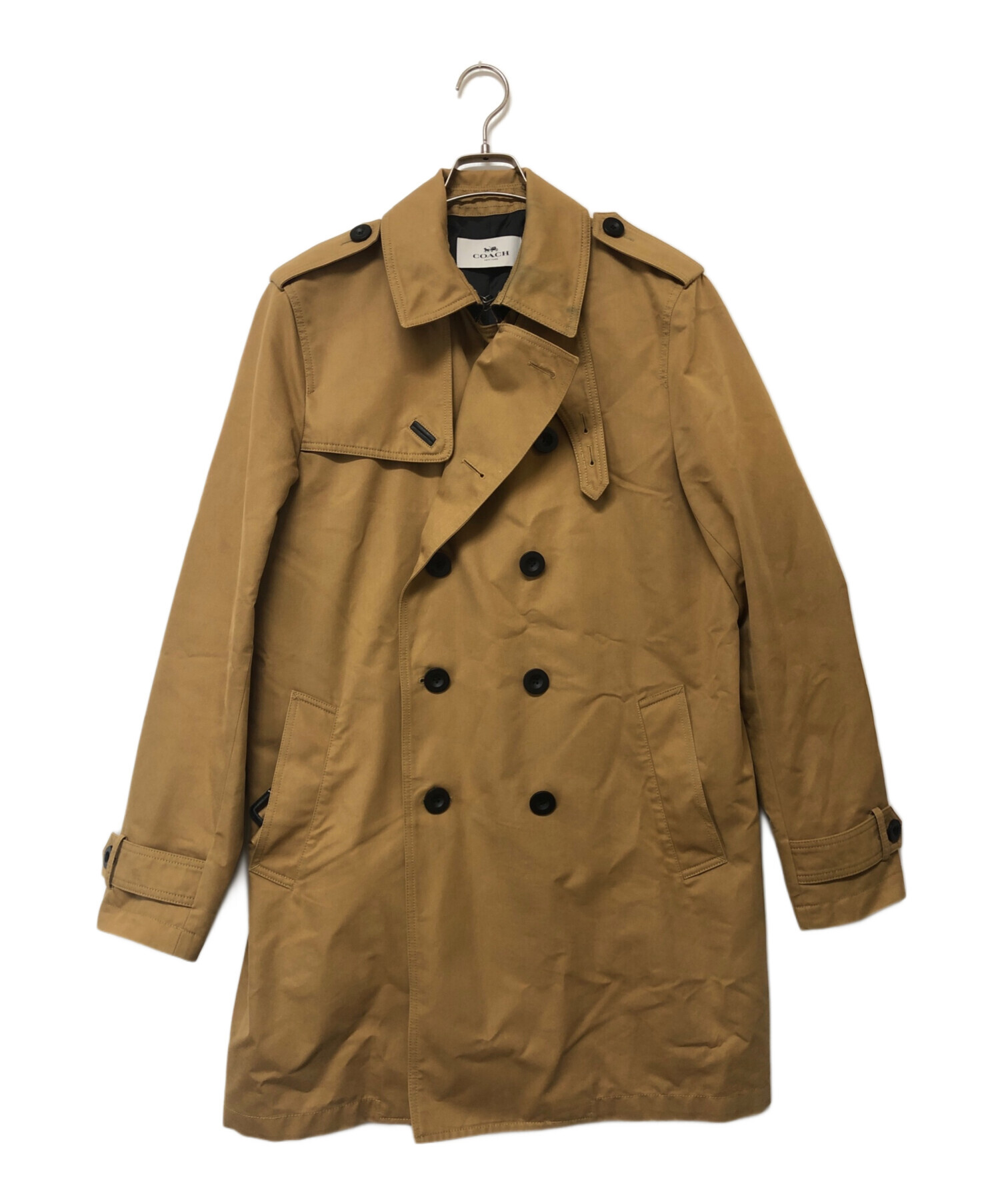 【美品】コーチ COACH メンズトレンチコート Mサイズ 中古・古着通販】COACH (コーチ) トレンチコート キャメル サイズ:SIZE