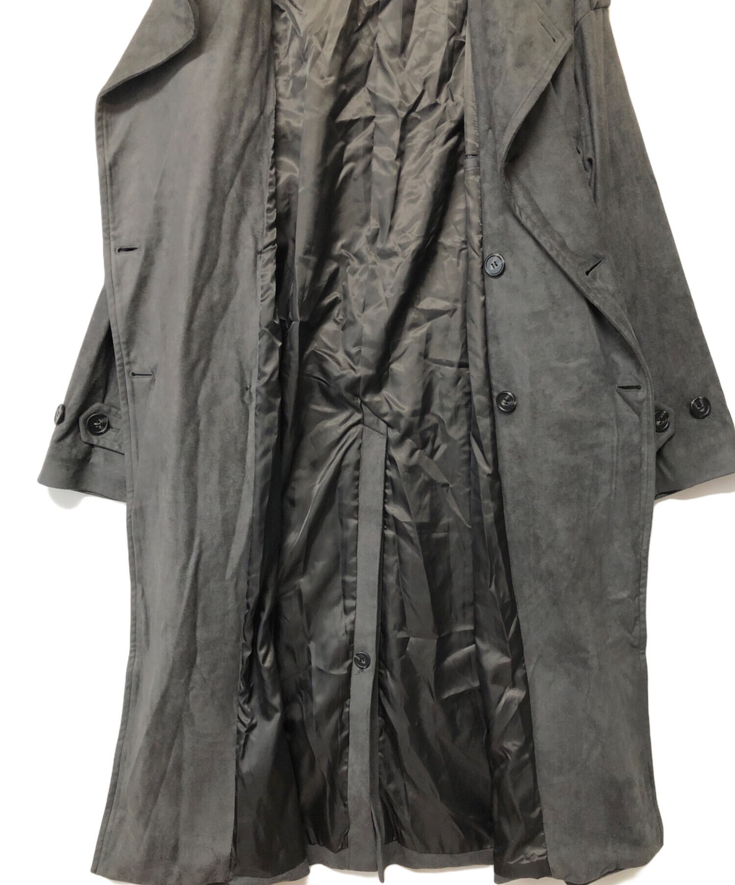 CLEL ダブルテックフェードトレンチコート チャコールグレー S 未使用 中古・古着通販】CLEL (クレイル) ダブルテックフェードトレンチコート