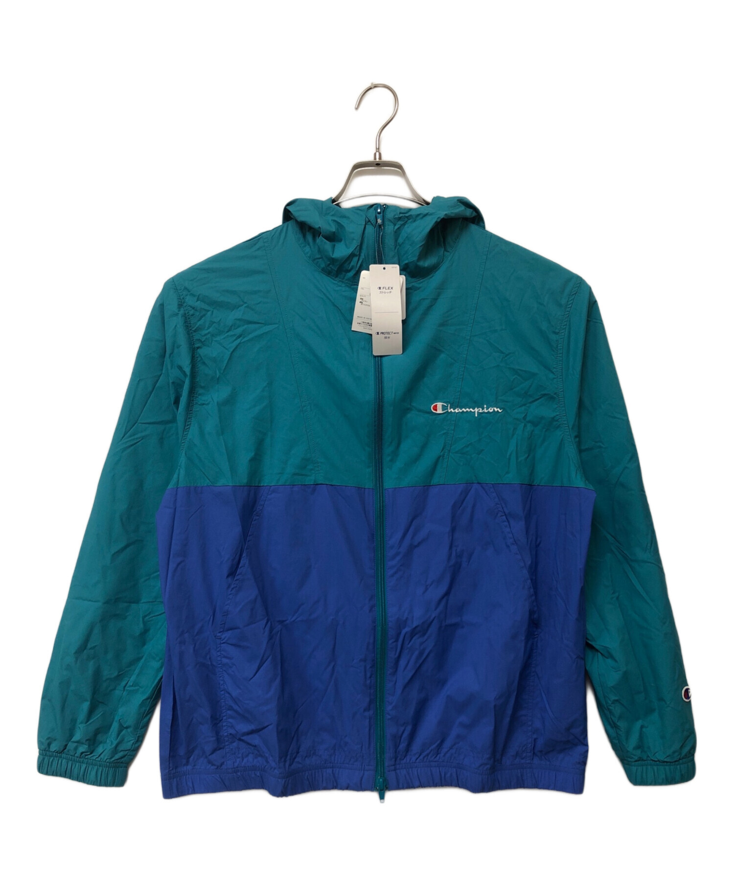 中古・古着通販】Champion (チャンピオン) ナイロンパーカー グリーン 