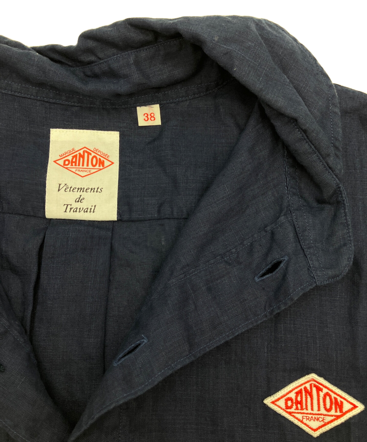 中古・古着通販】DANTON (ダントン) 半袖シャツ ネイビー サイズ:38