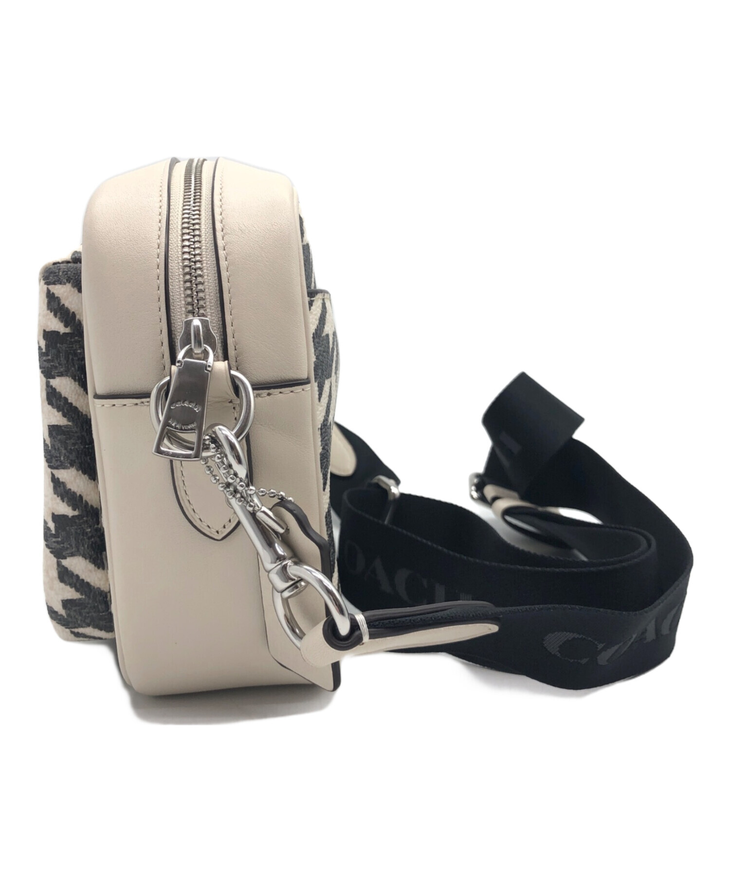 中古・古着通販】COACH (コーチ) ショルダーバッグ ホワイト×ブラック