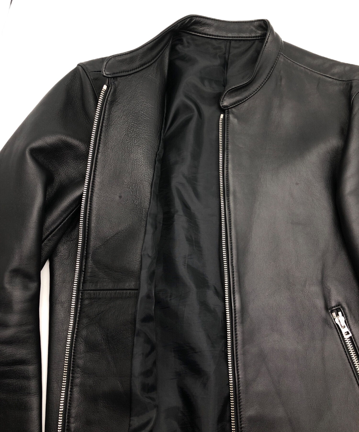 中古・古着通販】LIDNM (リドム) レザーライダースジャケット ブラック