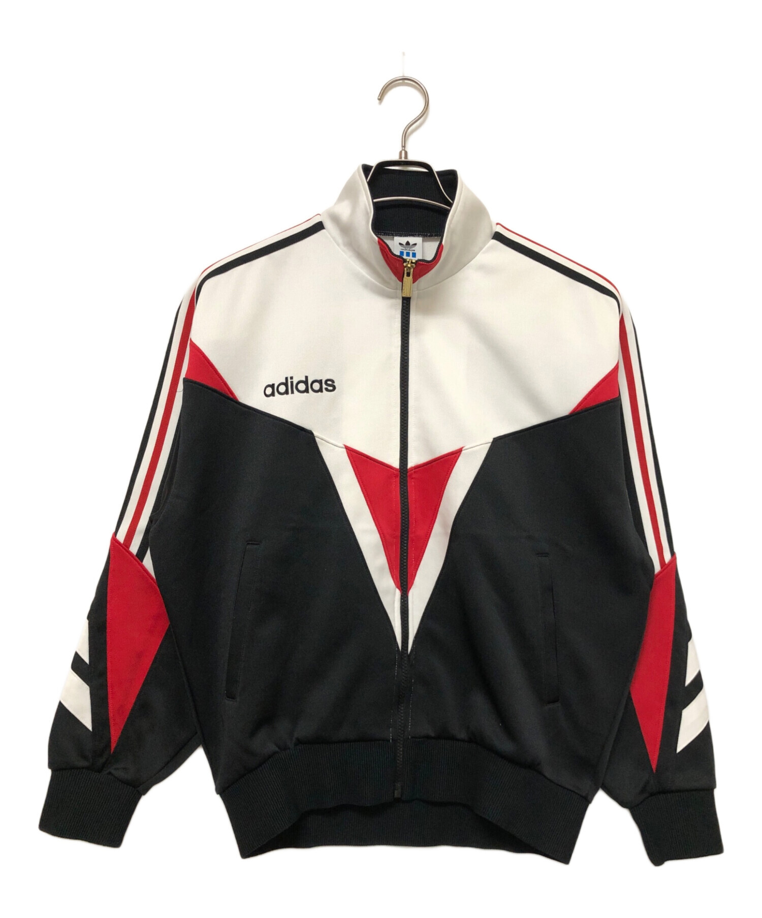 adidas フード付きジャケット ホワイト/レッド/ブラック　古着屋ジャケット 中古・古着通販】adidas (アディダス) トラックジャケット ホワイト