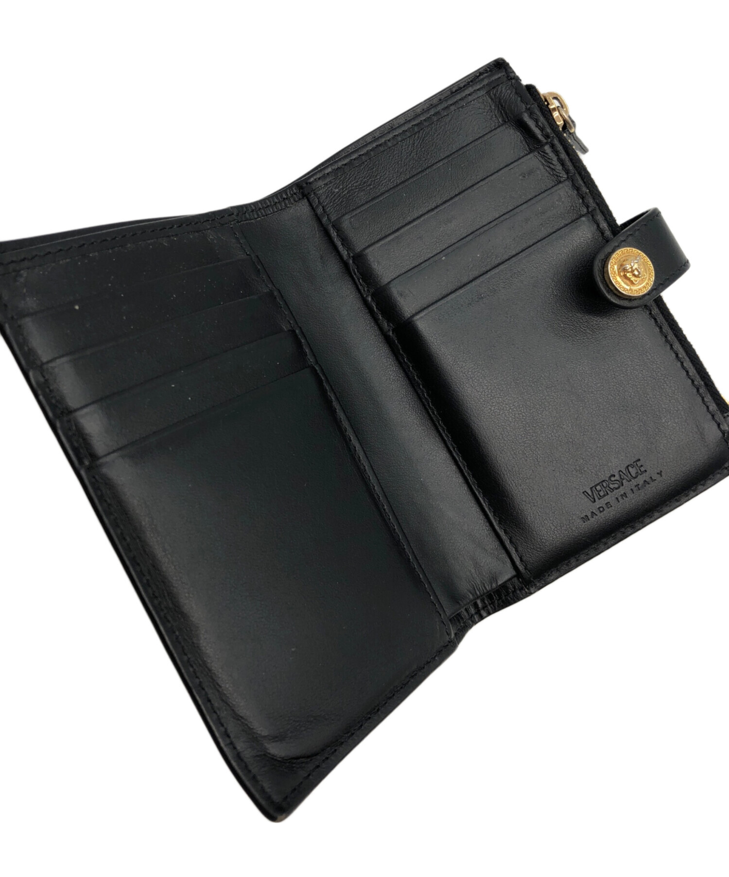 中古・古着通販】VERSACE (ヴェルサーチェ) 2つ折り財布 ブラック 
