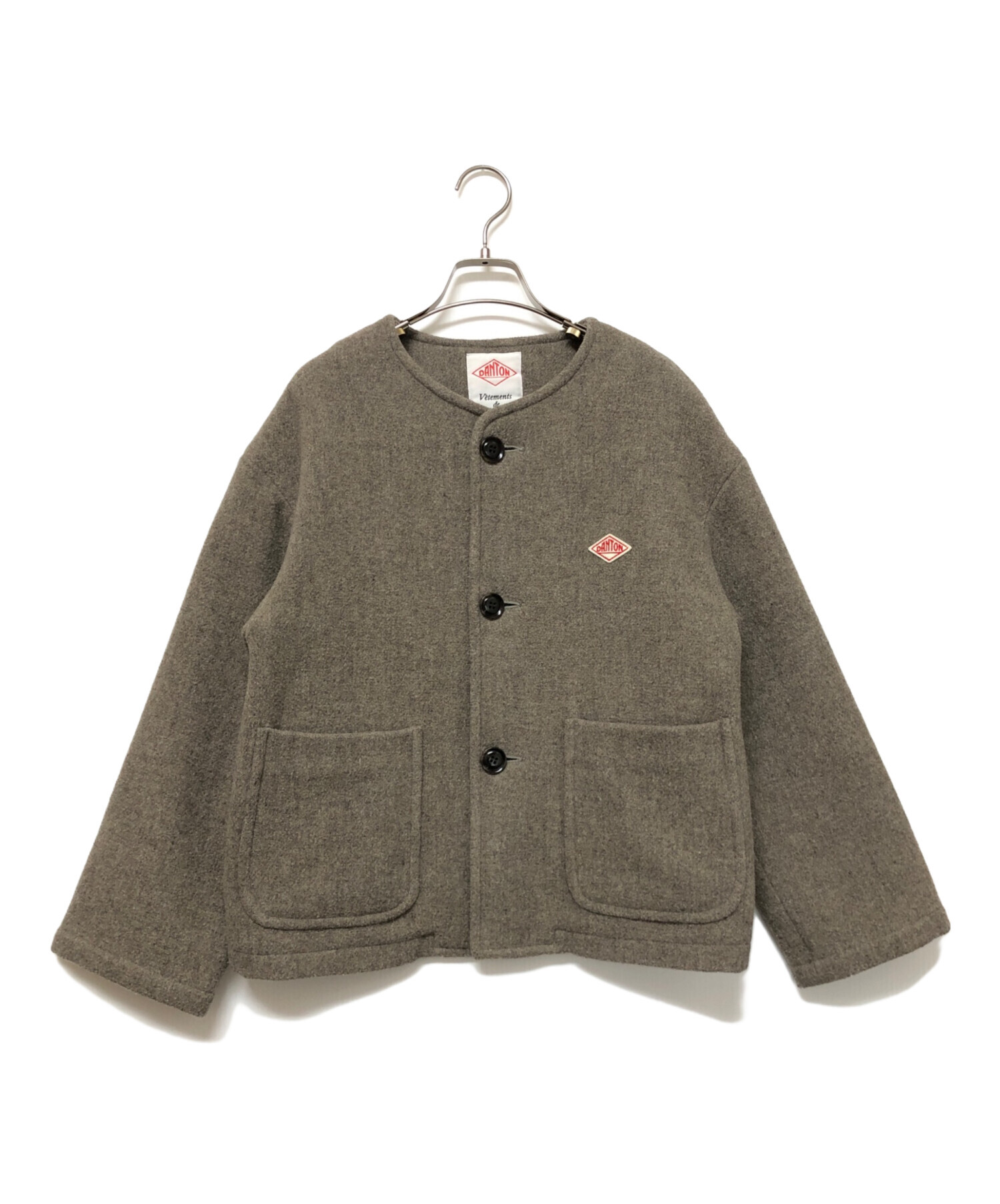 中古・古着通販】DANTON (ダントン) ノーカラージャケット ブラウン