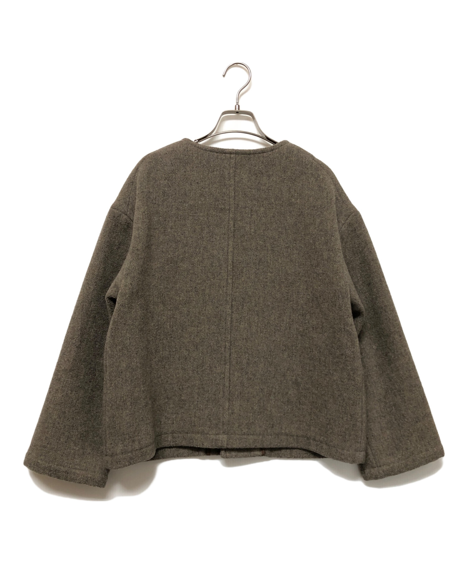 中古・古着通販】DANTON (ダントン) ノーカラージャケット ブラウン