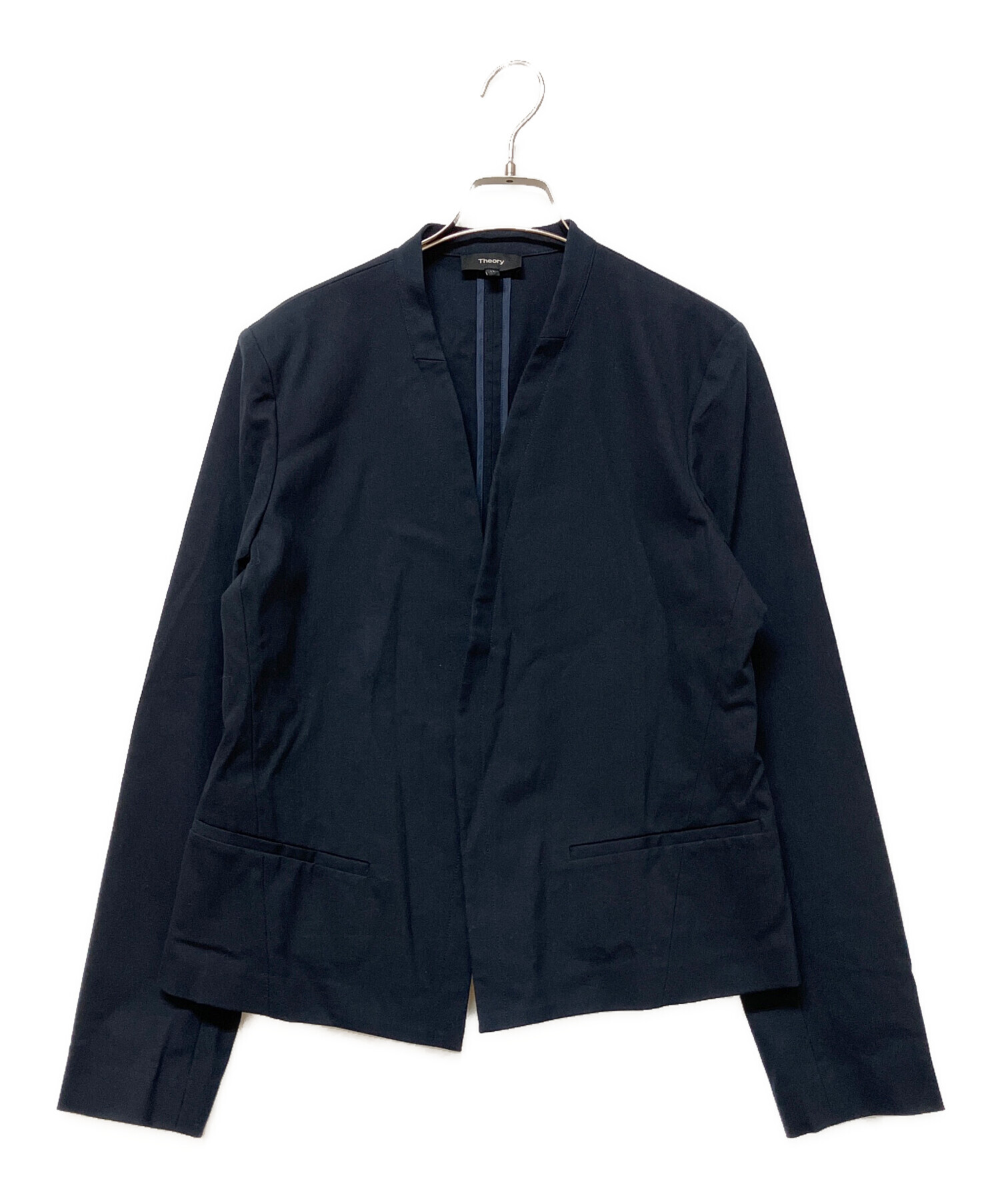 中古・古着通販】theory (セオリー) ノーカラージャケット ネイビー