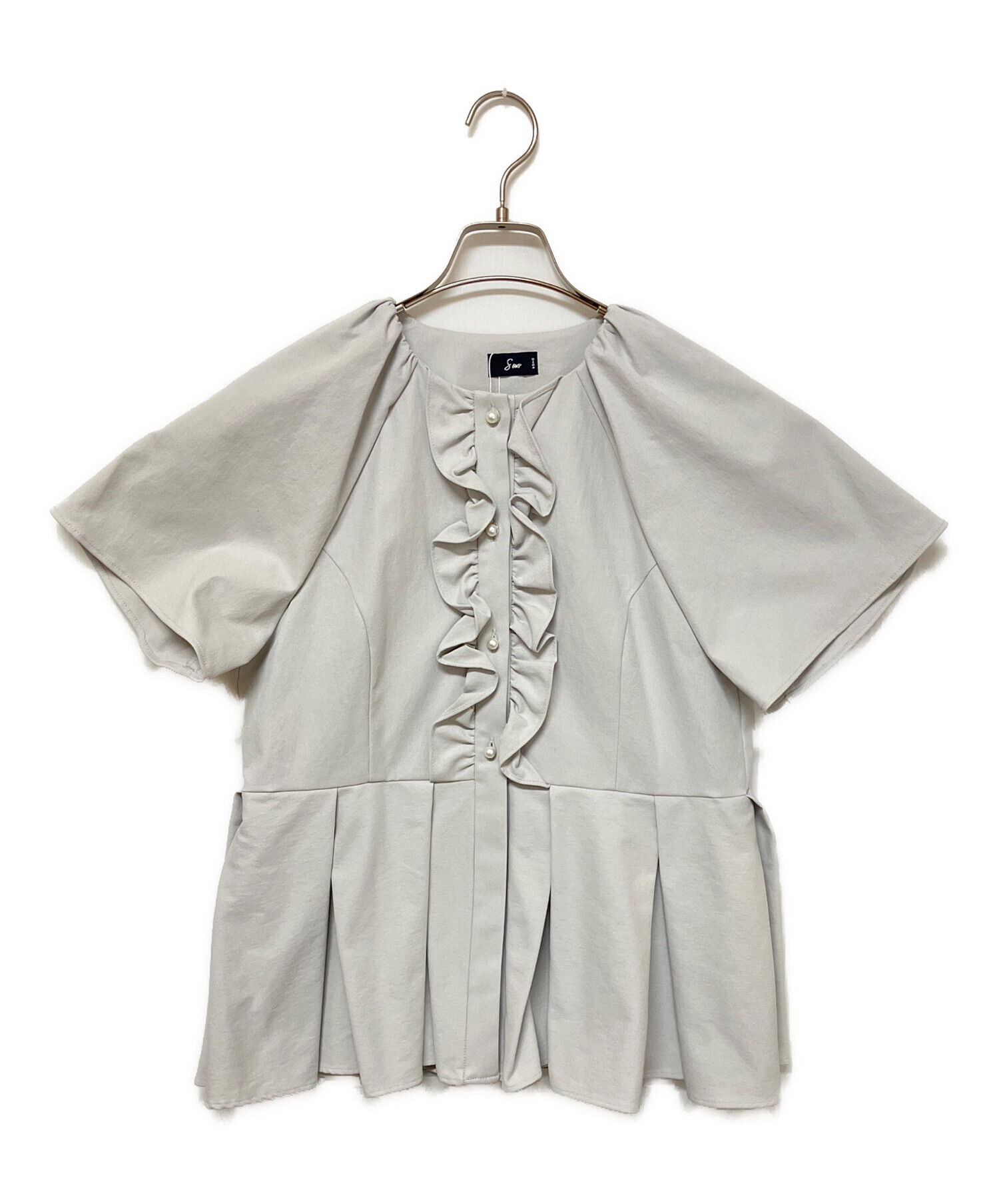 中古・古着通販】Sono (ソーノ) 半袖ブラウス グレー サイズ:SIZE 1 未