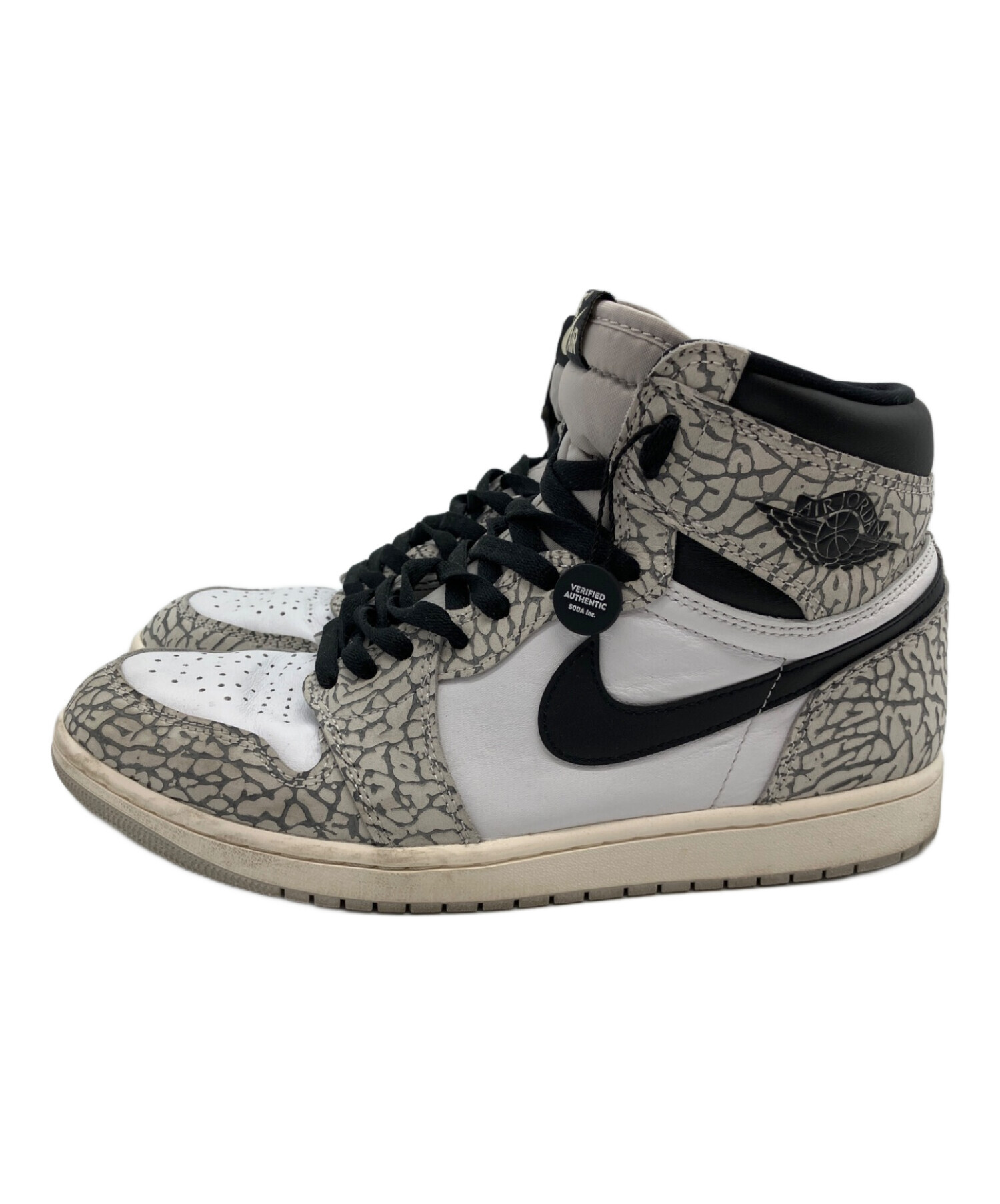 【中古】未使用品 ナイキ Air Jordan 1 High OG White Cement Safari スニーカー シューズ 総柄 グレー 27.0?p 中古・古着通販】NIKE (ナイキ) Air Jordan 1 High OG 