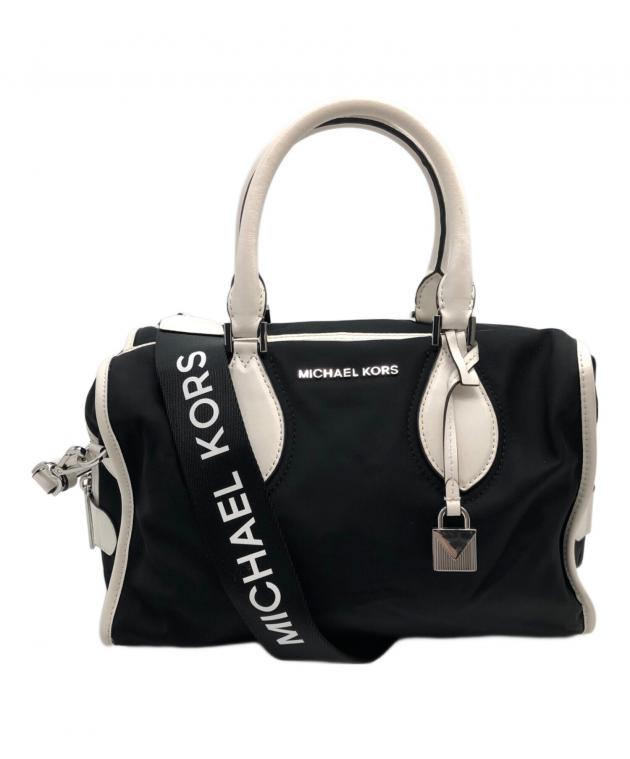MICHAEL KORS トートバッグ ホワイト/ブラック 2WAY 中古・古着通販】MICHAEL KORS (マイケル・コース) 2WAYバッグ