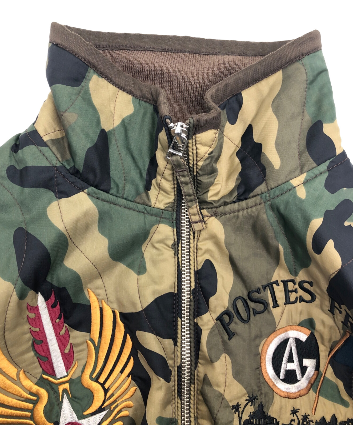 美品 アヴィレックスAVIREX カモフラ フライトジャケット アヴィレックスAVIREXカモフラ迷彩フライトジャケットMA-1グランド