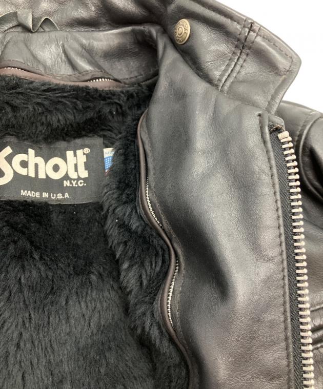 SCHOTTショット　シングルレザージャケット　ボアライナー付属　サイズ40 中古・古着通販】Schott (ショット) ボアライナー付シングルライダース