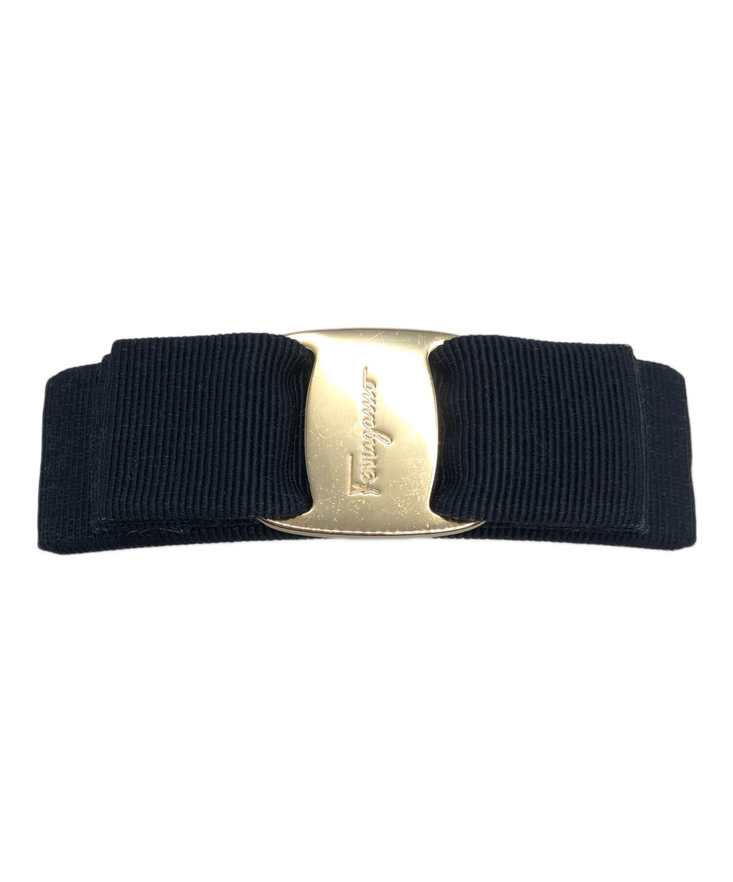 中古・古着通販】Ferragamo (フェラガモ) バレッタ ブラック｜ブランド