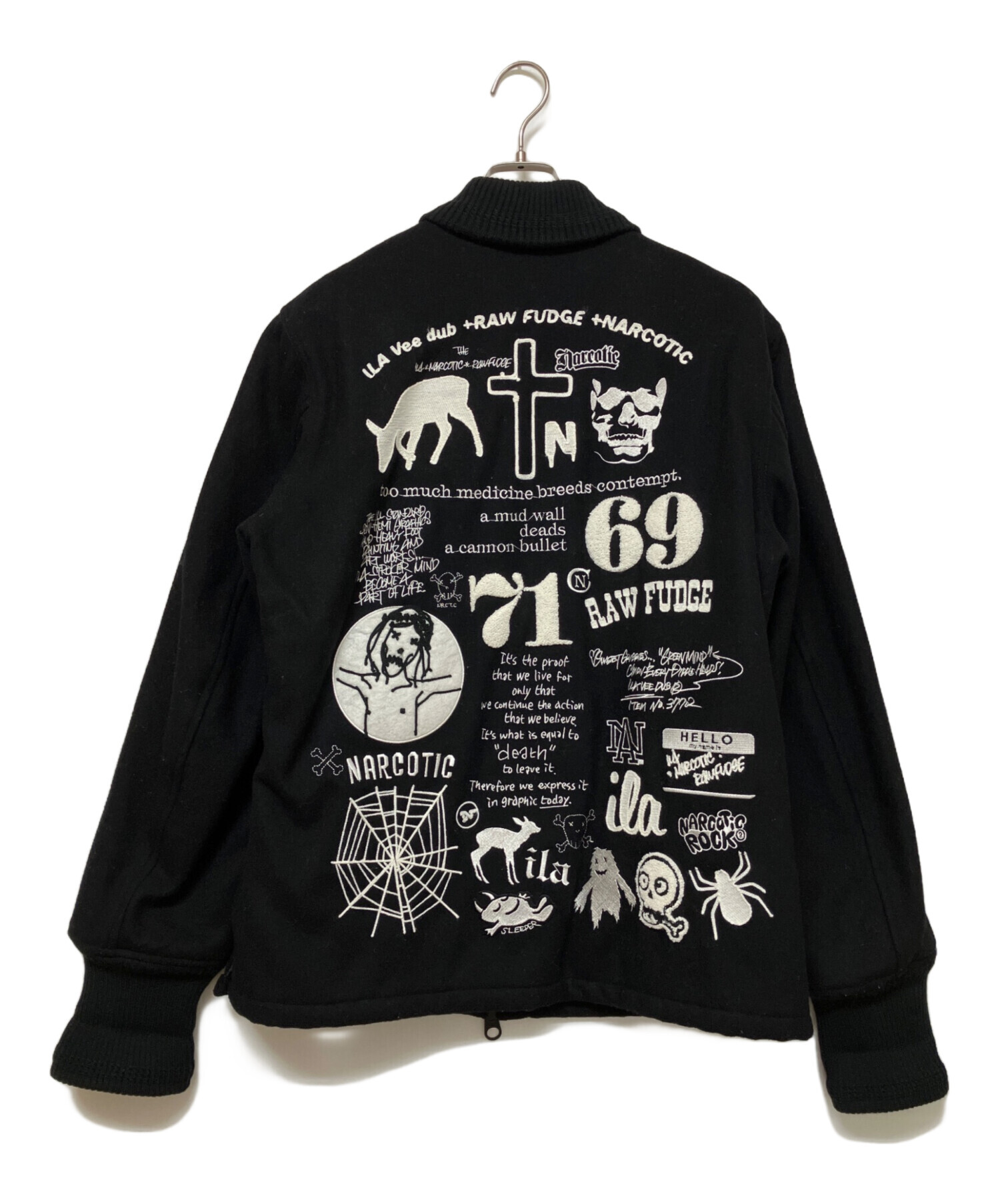 ILA VEE DUB アイラ スタジアムジャンパー スタジャン M ブラック メンズ 中古・古着通販】ila (アイラ) スタジャン ブラック サイズ:SIZE M