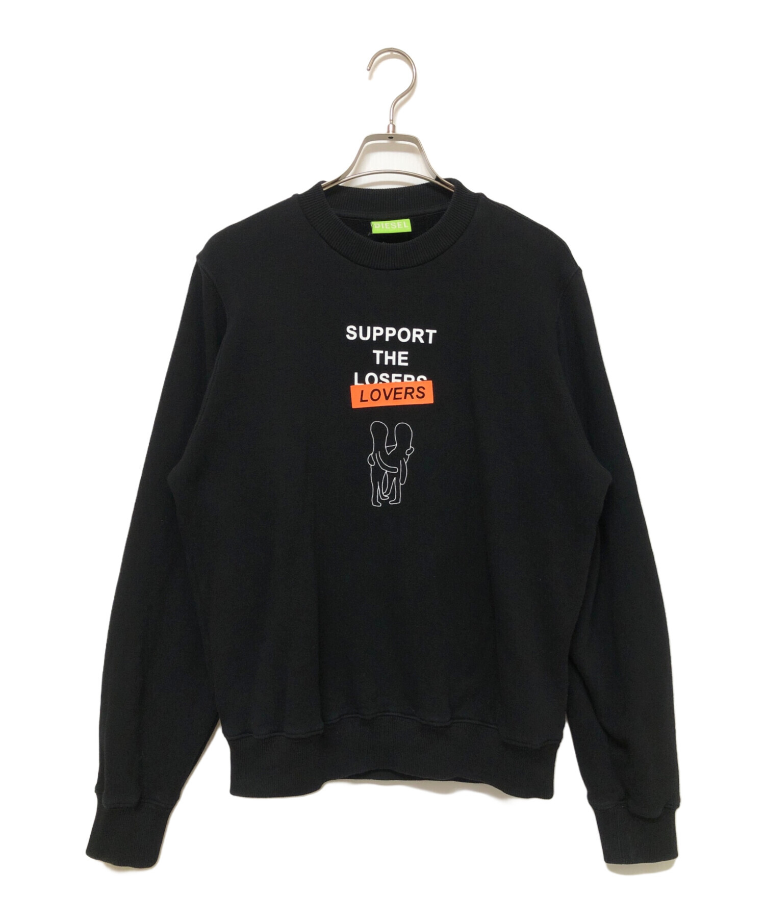 DIESEL ブラック クルーネック スウェット 新品タグ付き 中古・古着通販】DIESEL (ディーゼル) クルーネックスウェット