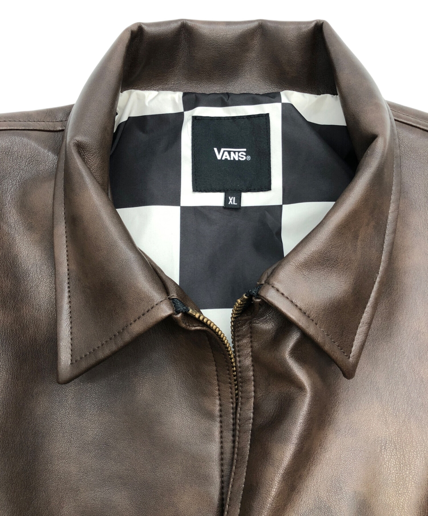 中古・古着通販】VANS (ヴァンズ) レザージャケット ブラウン サイズ