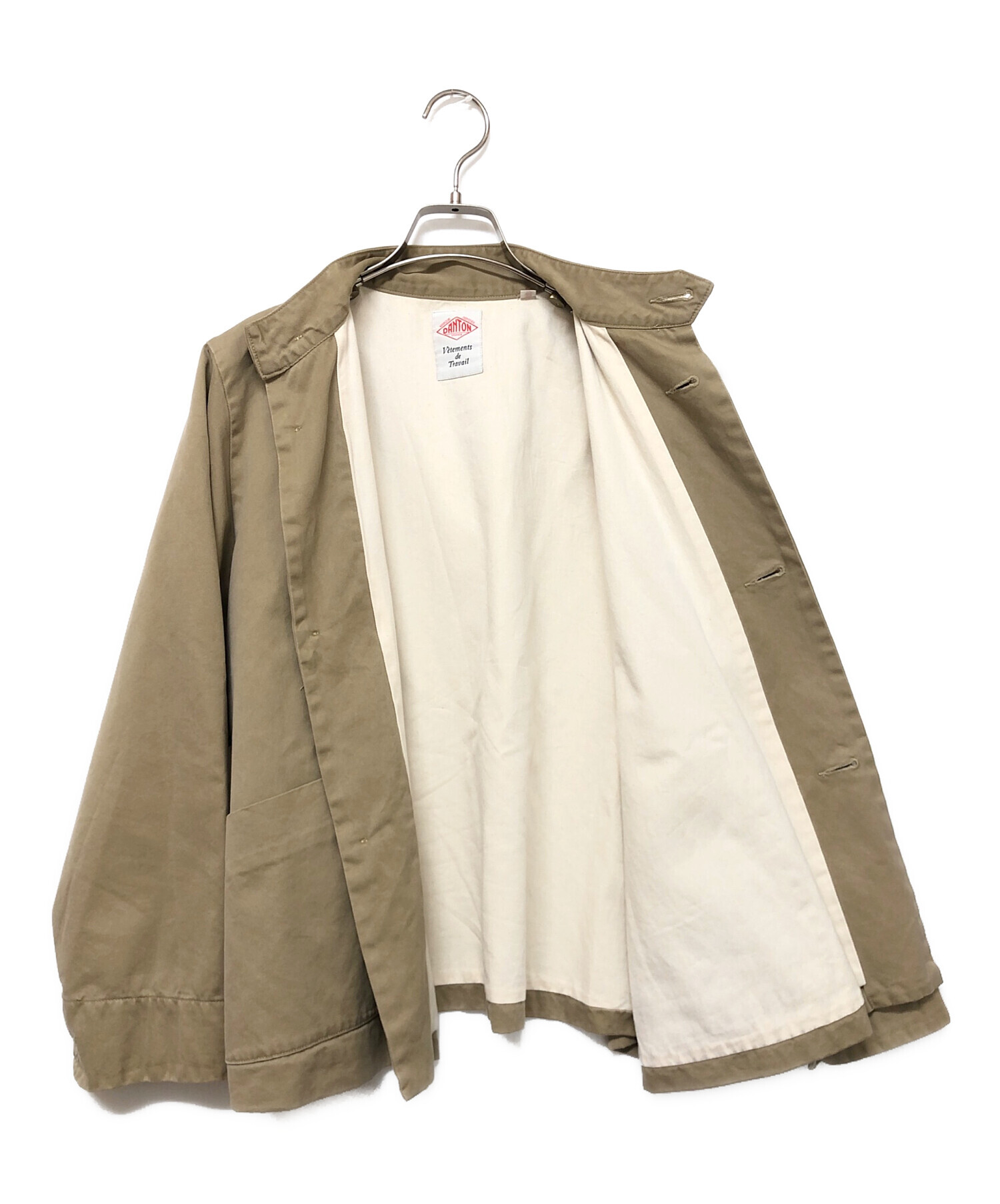 中古・古着通販】DANTON (ダントン) ノーカラージャケット ベージュ