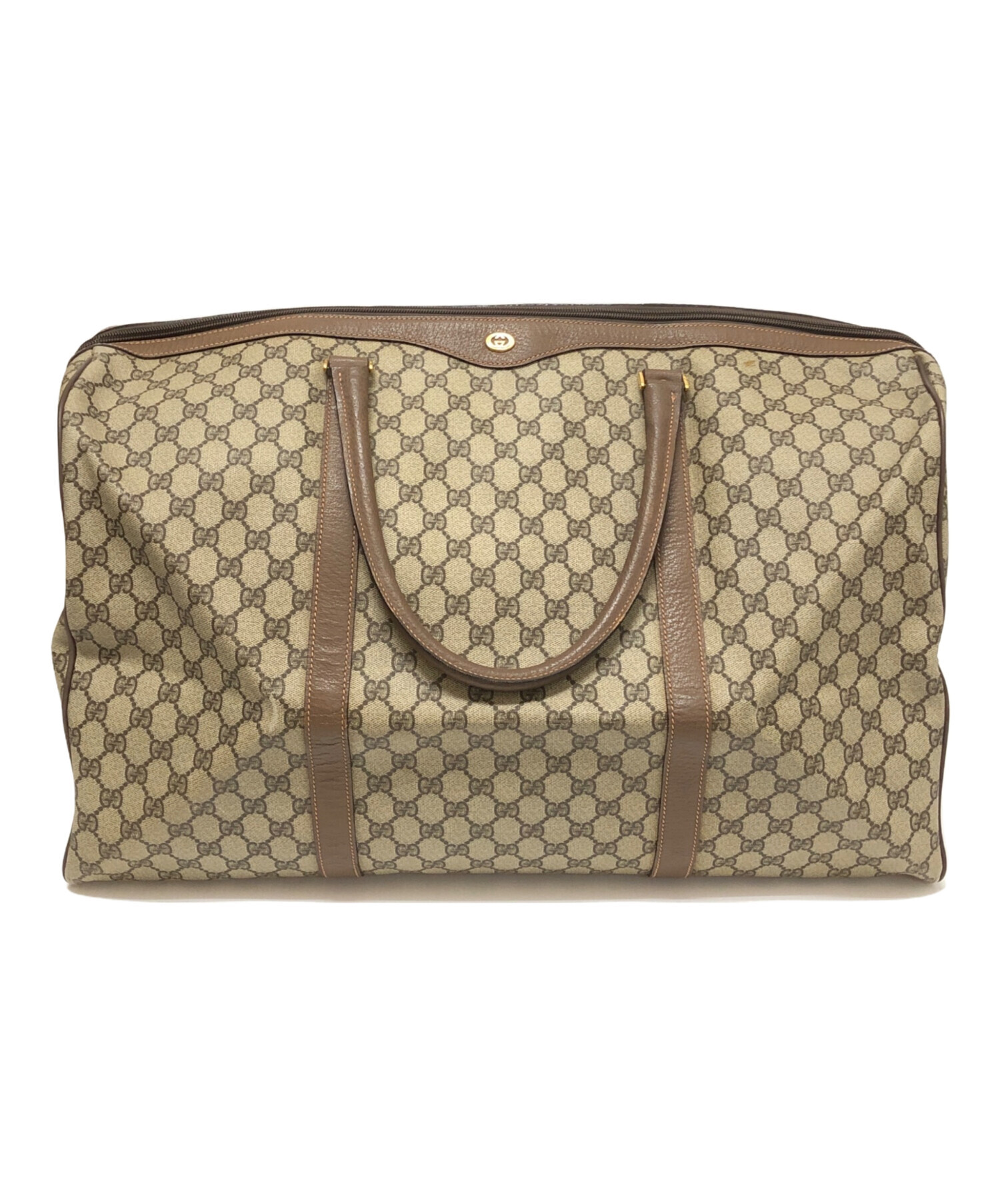 Gucci ボストンバッグ ベージュ・ブラウン 中古・古着通販】GUCCI (グッチ) GG ボストンバッグ ベージュ