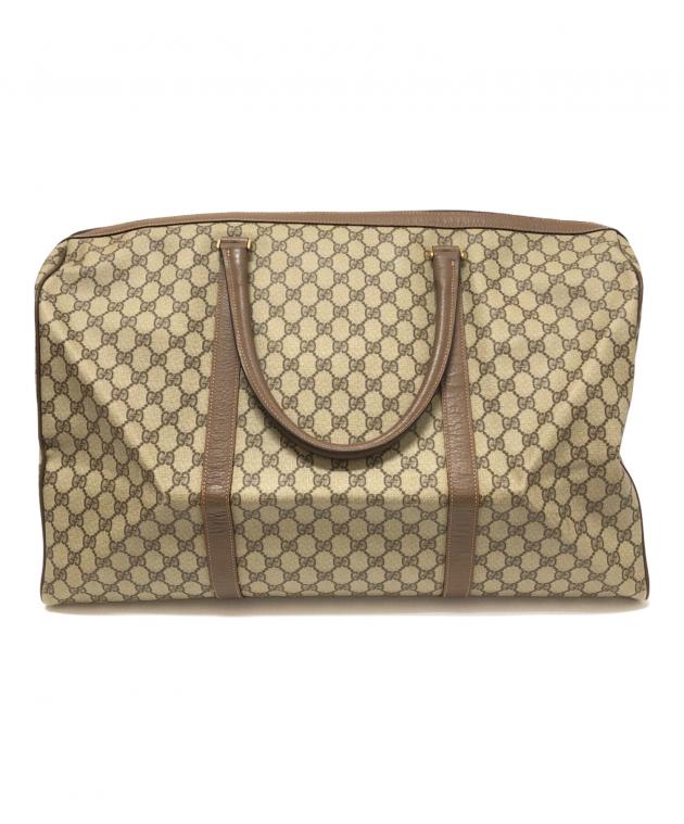 Gucci ボストンバッグ スエード ベージュ 大型 中古・古着通販】GUCCI (グッチ) GG ボストンバッグ ベージュ