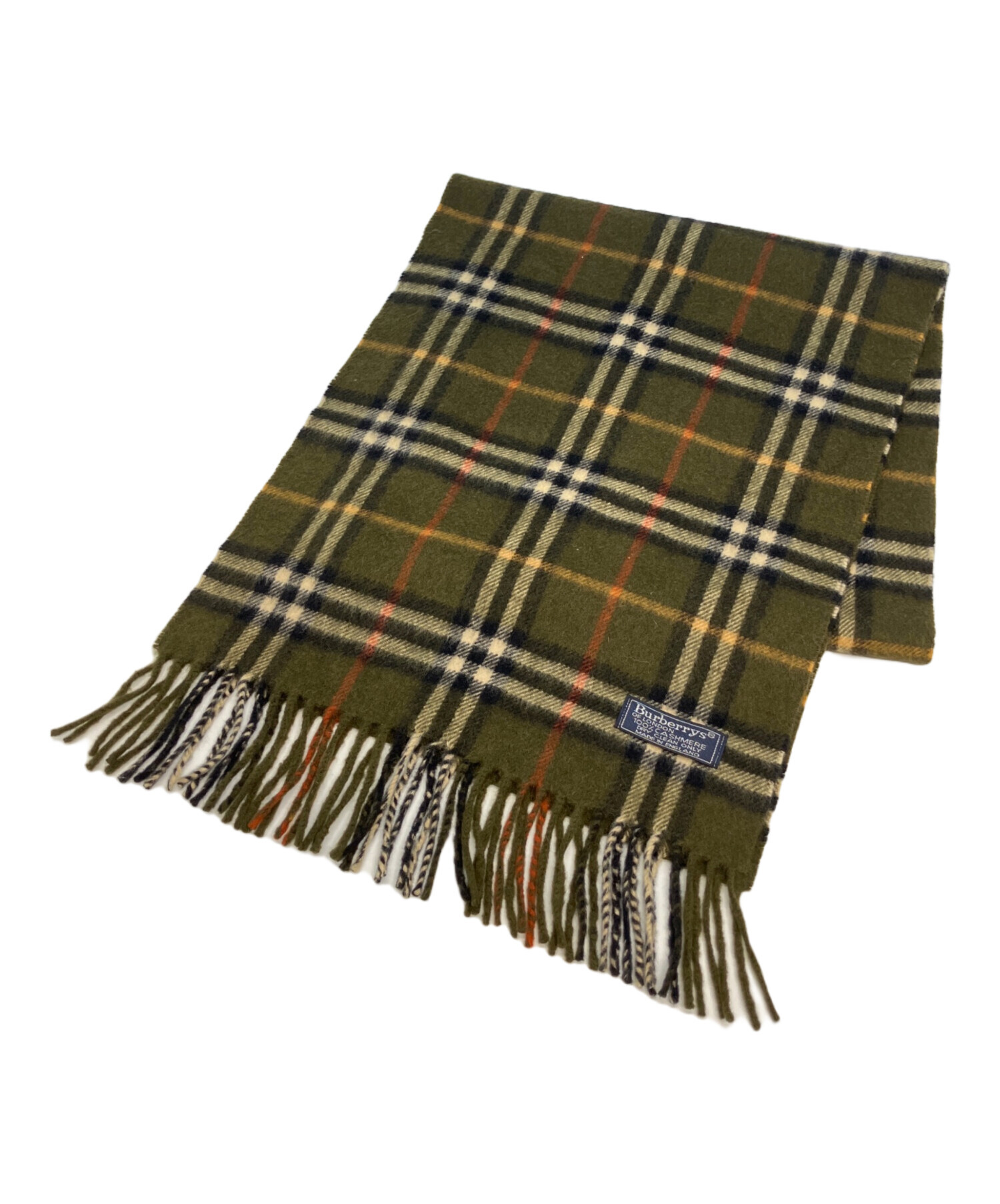 BURBERRY バーバリー グリーンチェックマフラー 中古・古着通販】Burberry's (バーバリーズ) マフラー グリーン