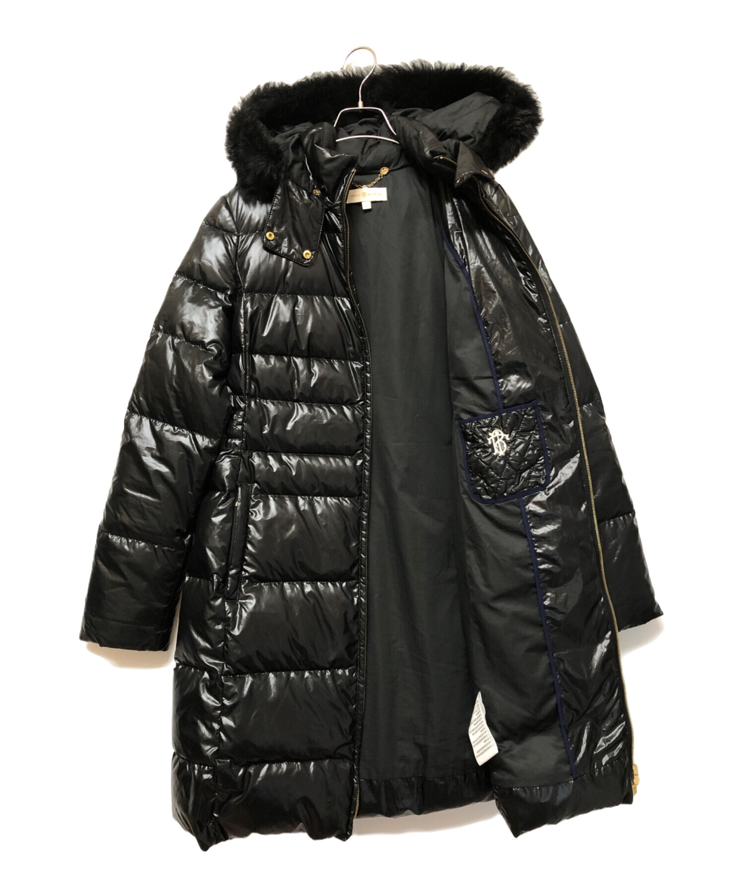 トリーバーチブラック ロングダウンジャケット 中古・古着通販】TORY BURCH (トリーバーチ) ダウンコート ブラック