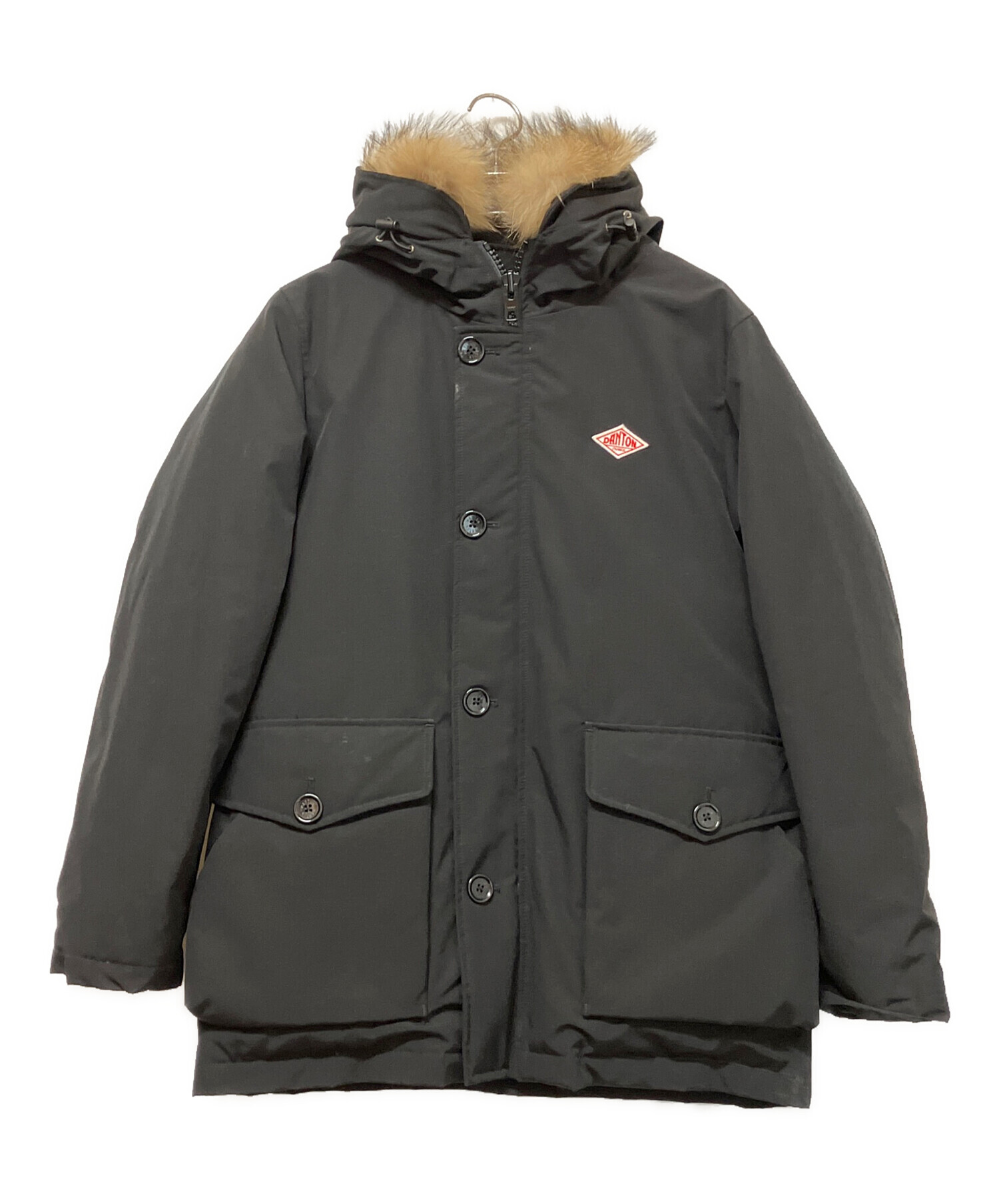 DANTON/ダントン] ワンポイントロゴ フーデッドダウンジャケット　古着 中古・古着通販】DANTON (ダントン) ダウンジャケット ブラック サイズ