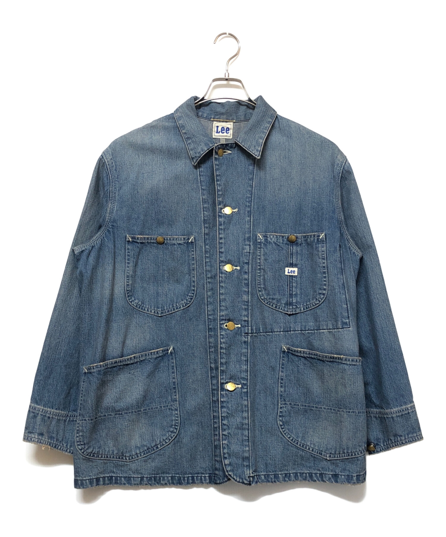 【LEE×RAGEBLUE】別注デニムカバーオール リーカバーオール　古着　希少 中古・古着通販】LEE (リー) カバーオール インディゴ サイズ:Free